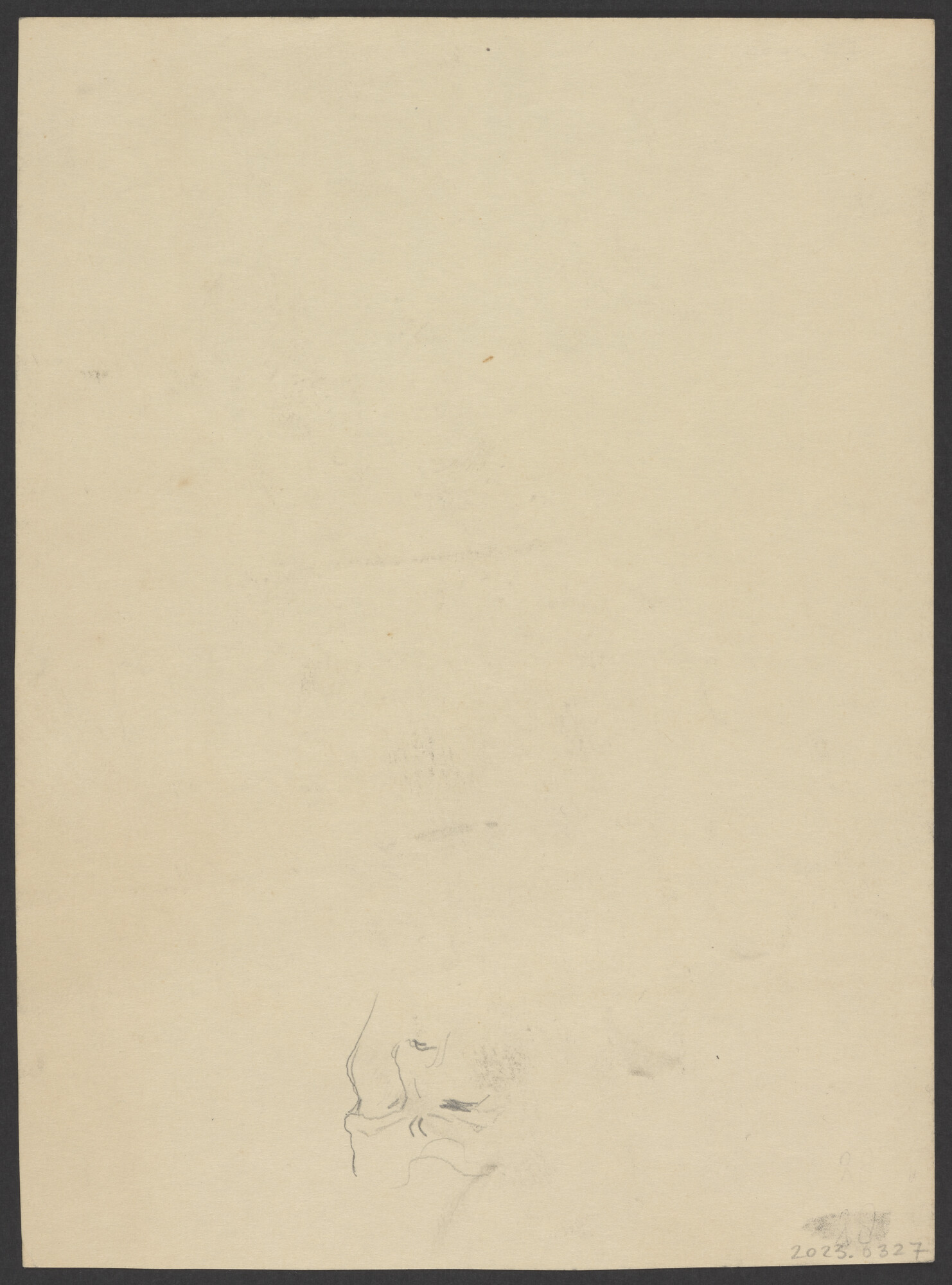 2023.0327; Tekening van het gezicht van Koning Neptunus; tekening
