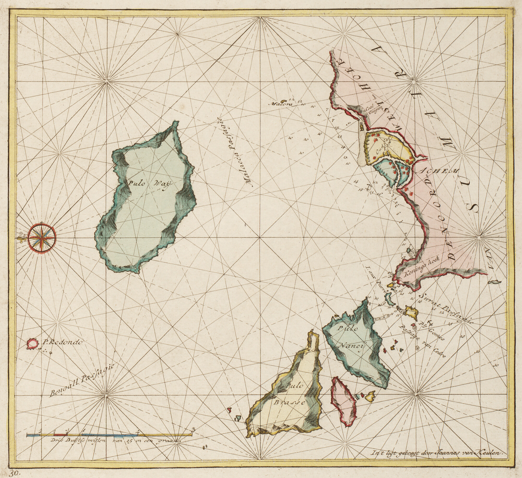 B.0032(109)6 [kaart 100]; Zeekaart van het eiland Pulau Weh, bij de noordpunt van Sumutra; zeekaart