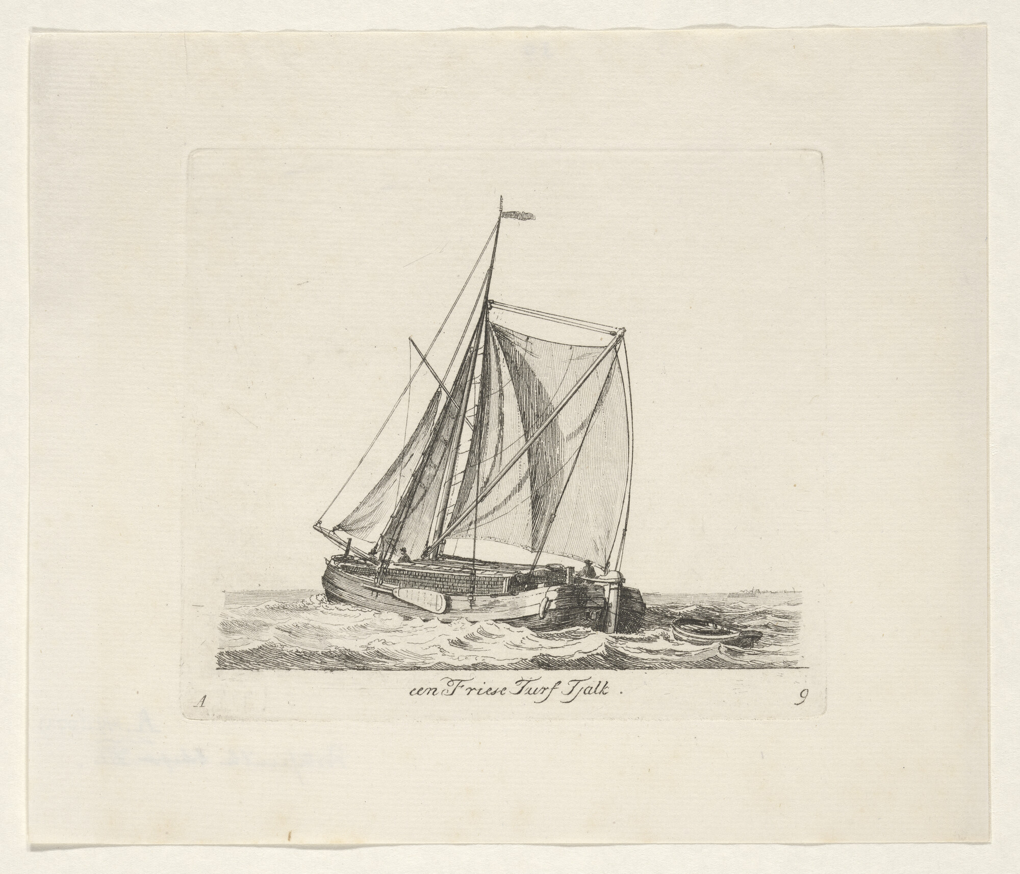 A.0149(0073); Prent van een Friese turftjalk; prent