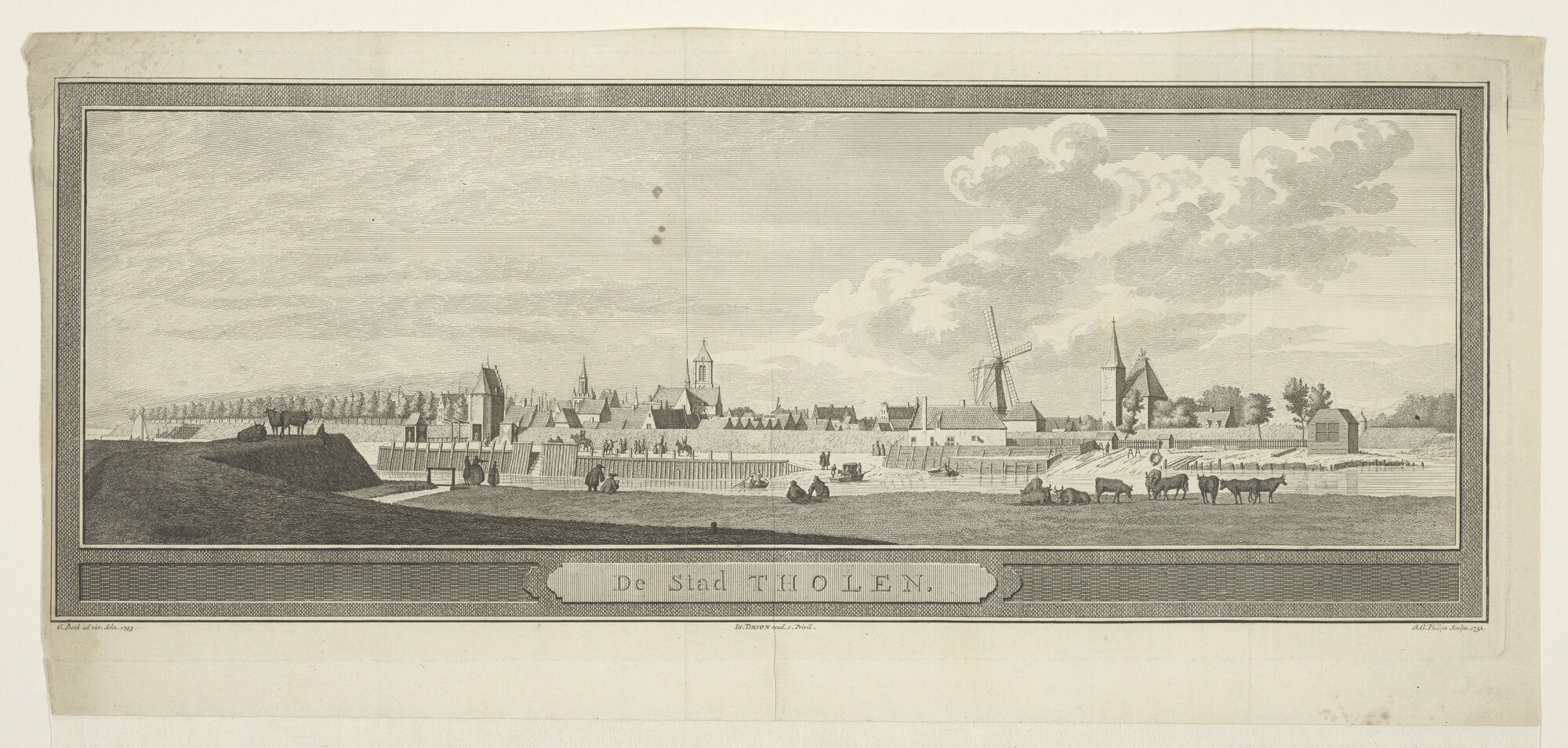 A.2988(13); De stad Tholen; prent