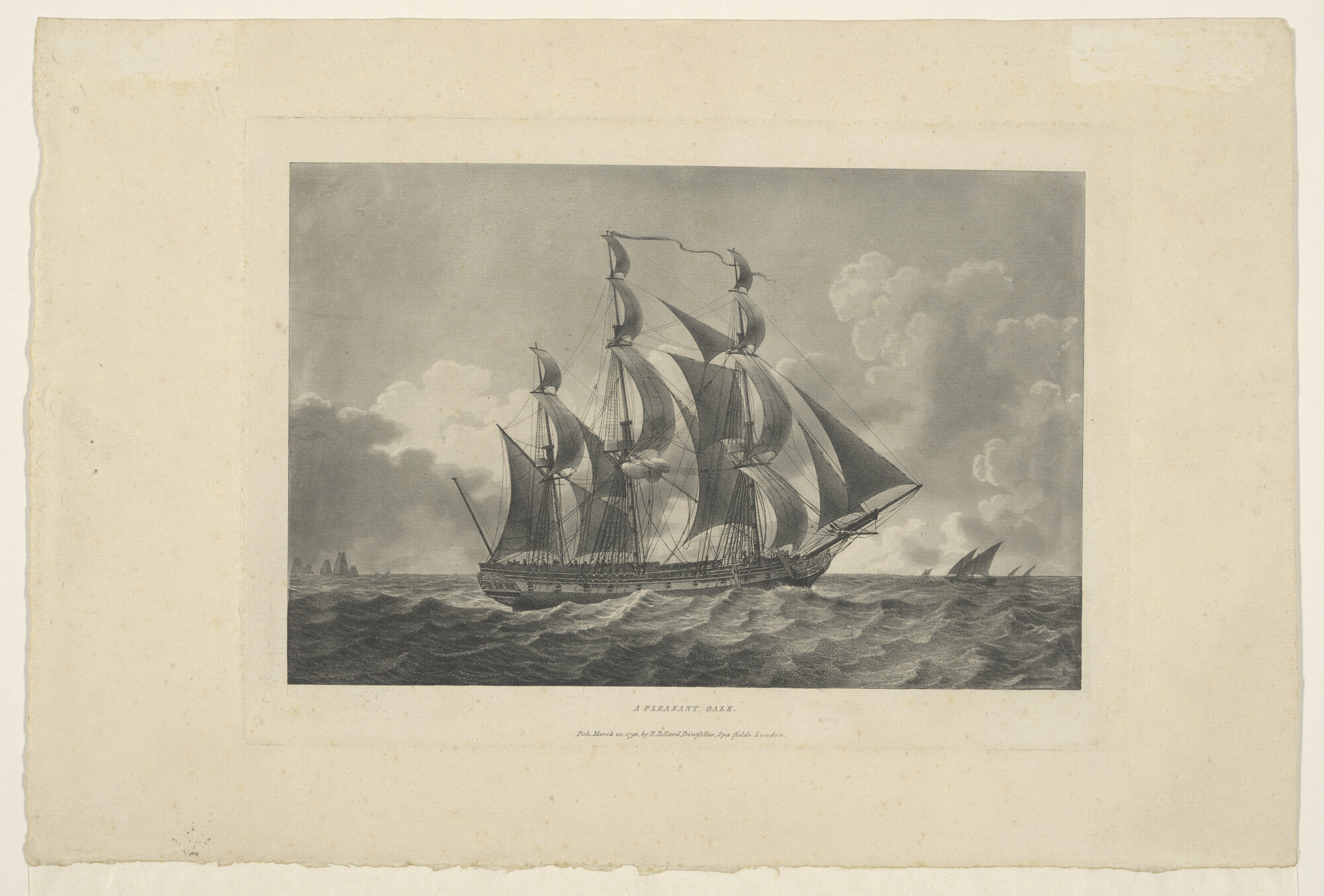 A.1033(02); Engelse aquatint, getiteld 'A Pleasant Gale'; prent