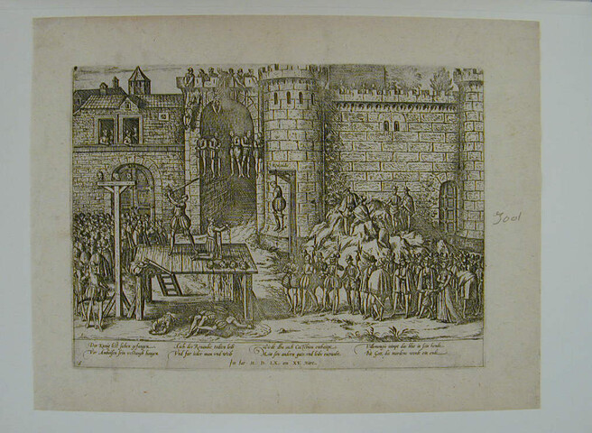 A.0145(027)022; Zeven heren voor Amboise gehangen, 15 maart 1560; prent