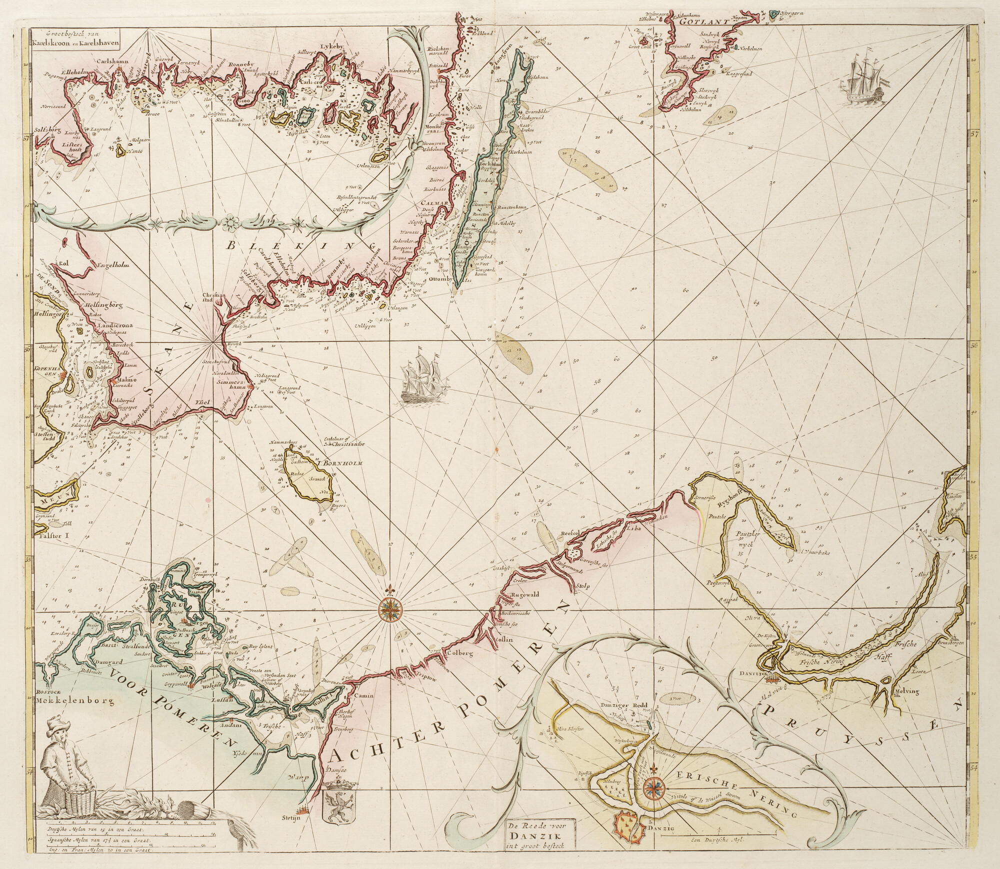 B.0032(109)2 [kaart 008]; Paskaart van het zuidwestelijk deel van de Oostzee; zeekaart