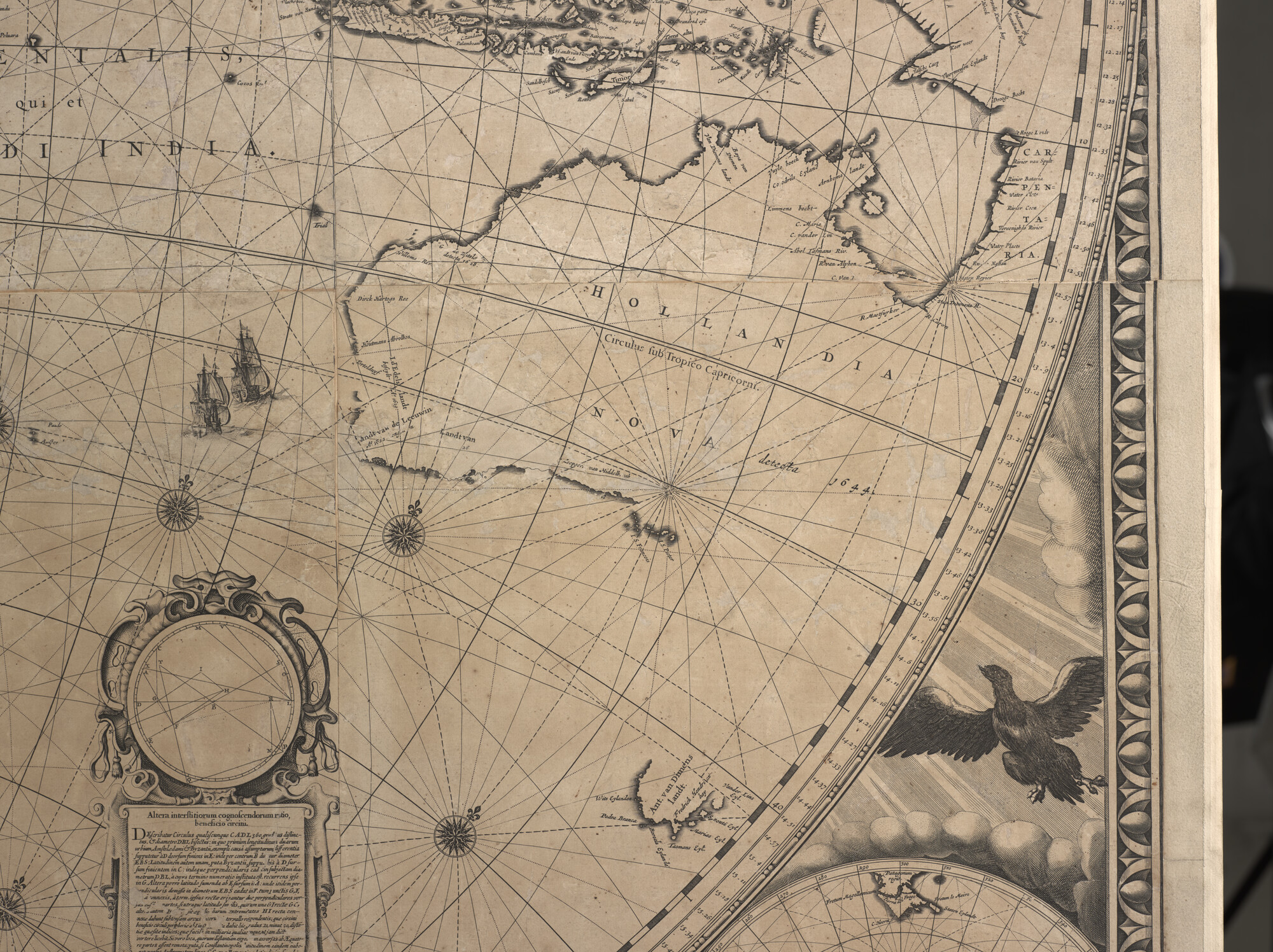 S.0864; Wandkaart van de wereld door Joan Blaeu uitgegeven ter gelegenheid van de Vrede van Münster, 1648; wandkaart