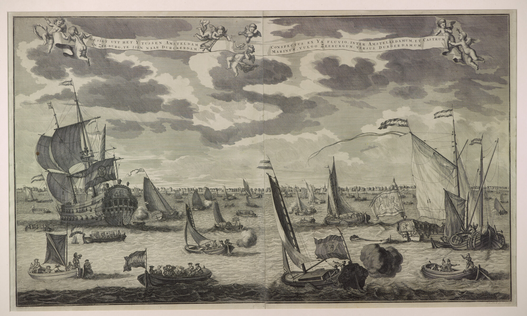 A.0149(0826); Gezicht uit het IJ richting Durgerdam; prent