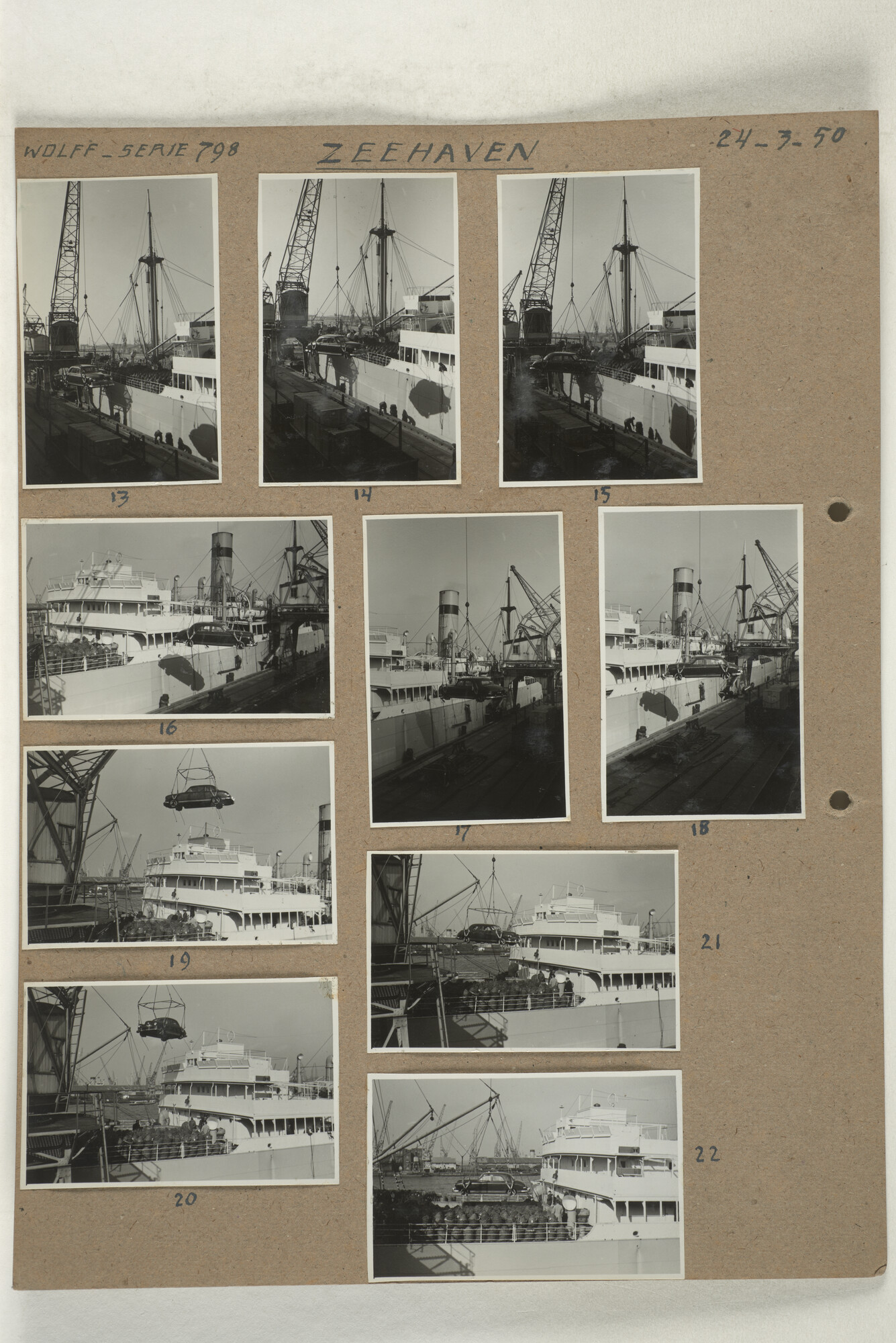 1998.2181; Omslag met een grote hoeveelheid proef foto's gemaakt in opdracht van de Gemeente Handelsinrichtingen en de Vereniging "de Amsterdamsche Haven" te Amsterdam.; omslag