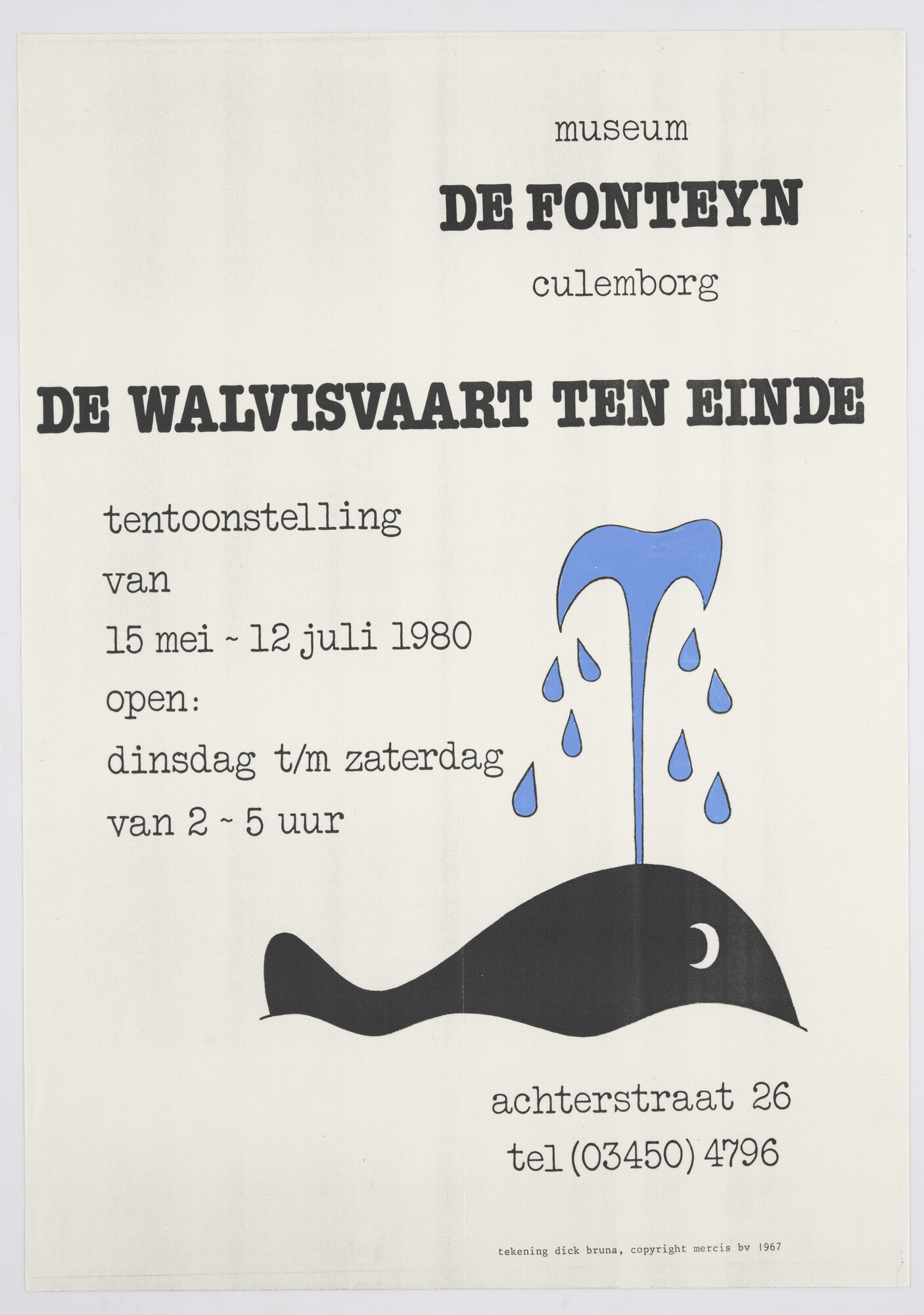 1993.5217; Affiche voor de tentoonstelling De walvisvaart ten einde; affiche