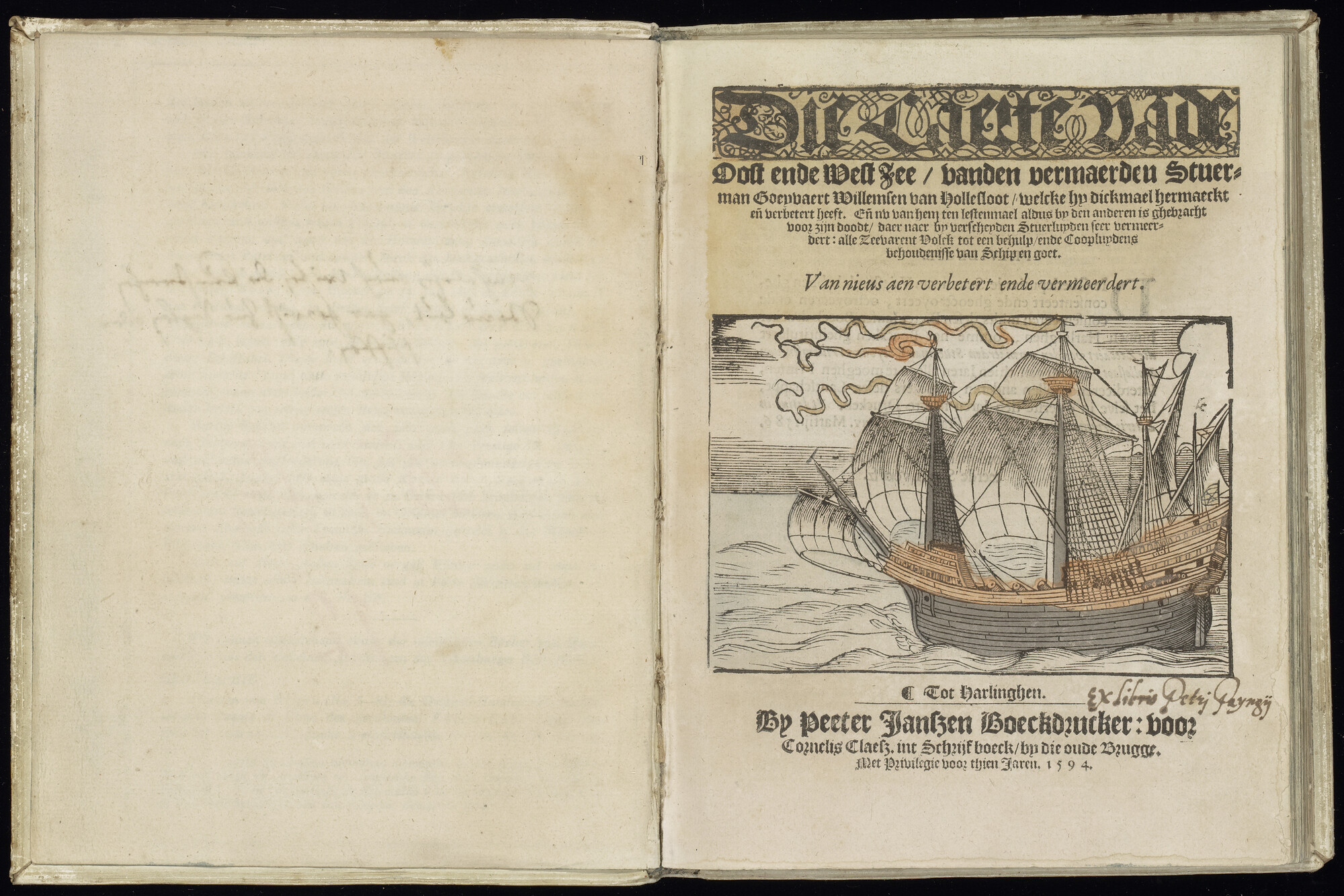 S.1227 [kaart 002]; Voorblad van de atlas "Die caerte vande Oost ende West zee"; kaart