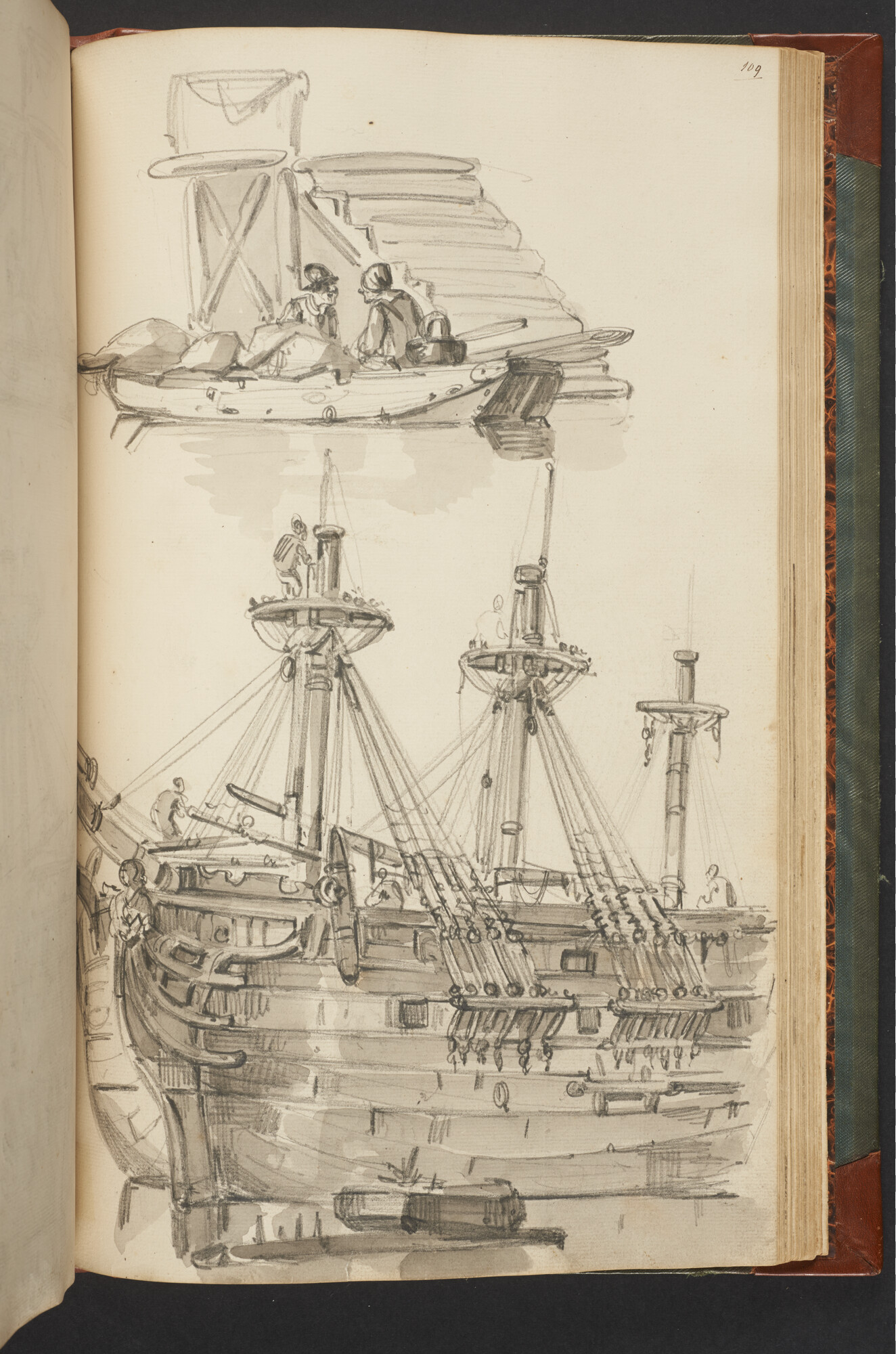 A.3222; Schetsboek met tekeningen door Albertus van Beest en Louis Meijer; schetsboek
