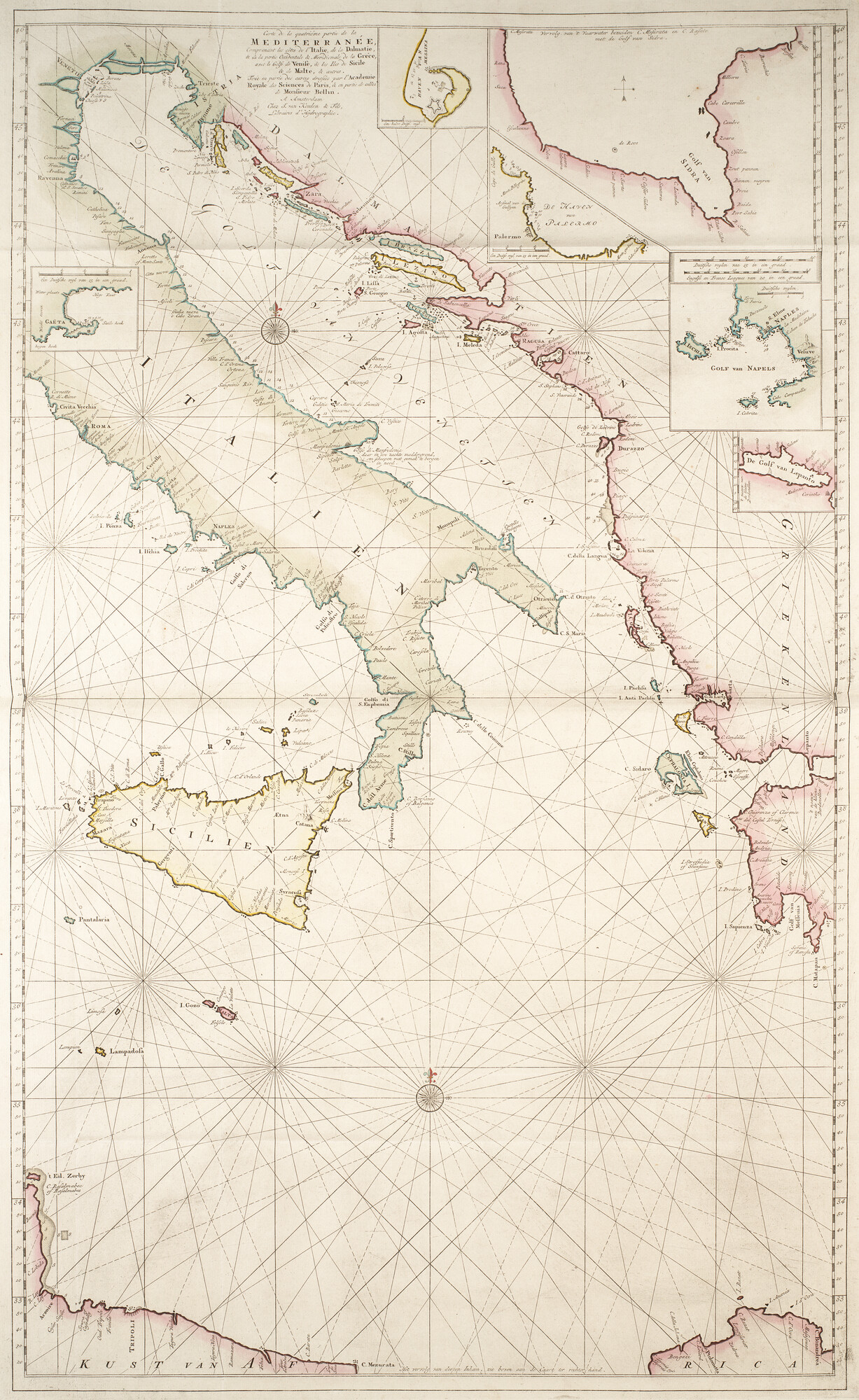 B.0032(109)3 [kaart 011]; Kaart van het oostelijk deel van de Middellandse Zee met Italië; kaart