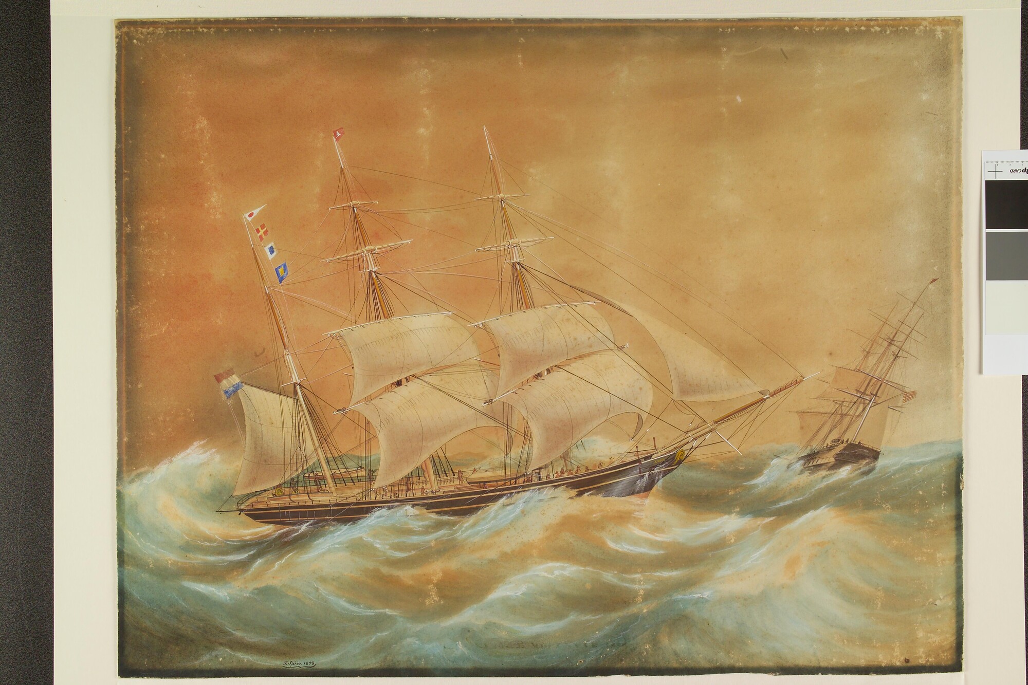 A.2583(01); Het barkschip Azia; tekening