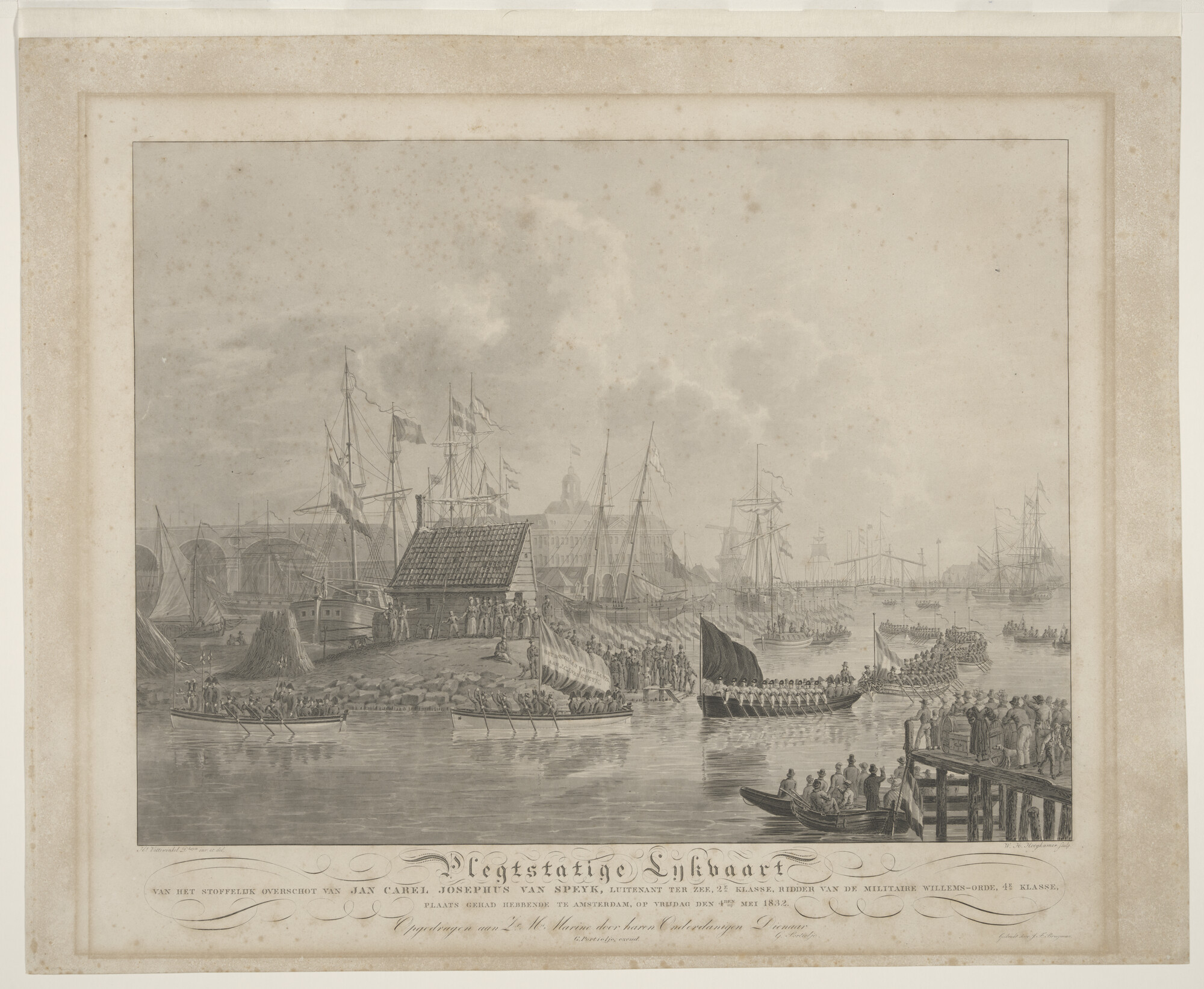 A.0963(06b); De begrafenis van J.C.J. van Speyk op vrijdag 4 mei 1832 te Amsterdam; prent