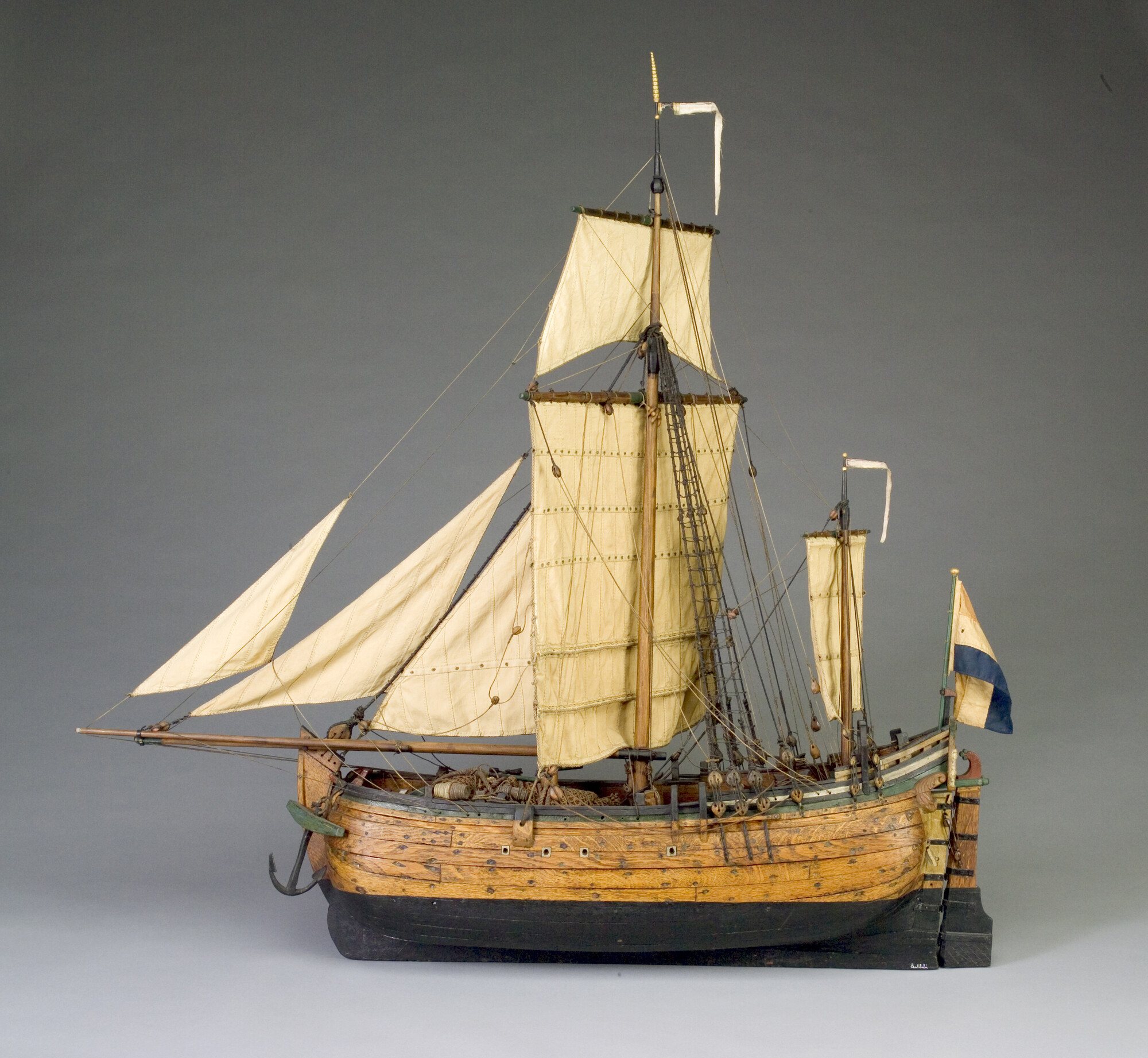 A.0115(07); Model van de haringbuis Vigelantie; scheepsmodel