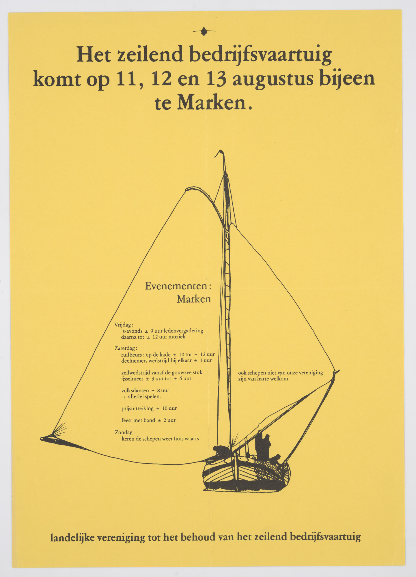 1994.5036; Affiche voor de bijeenkomst van de landelijke vereniging tot behoud van het [...]; affiche