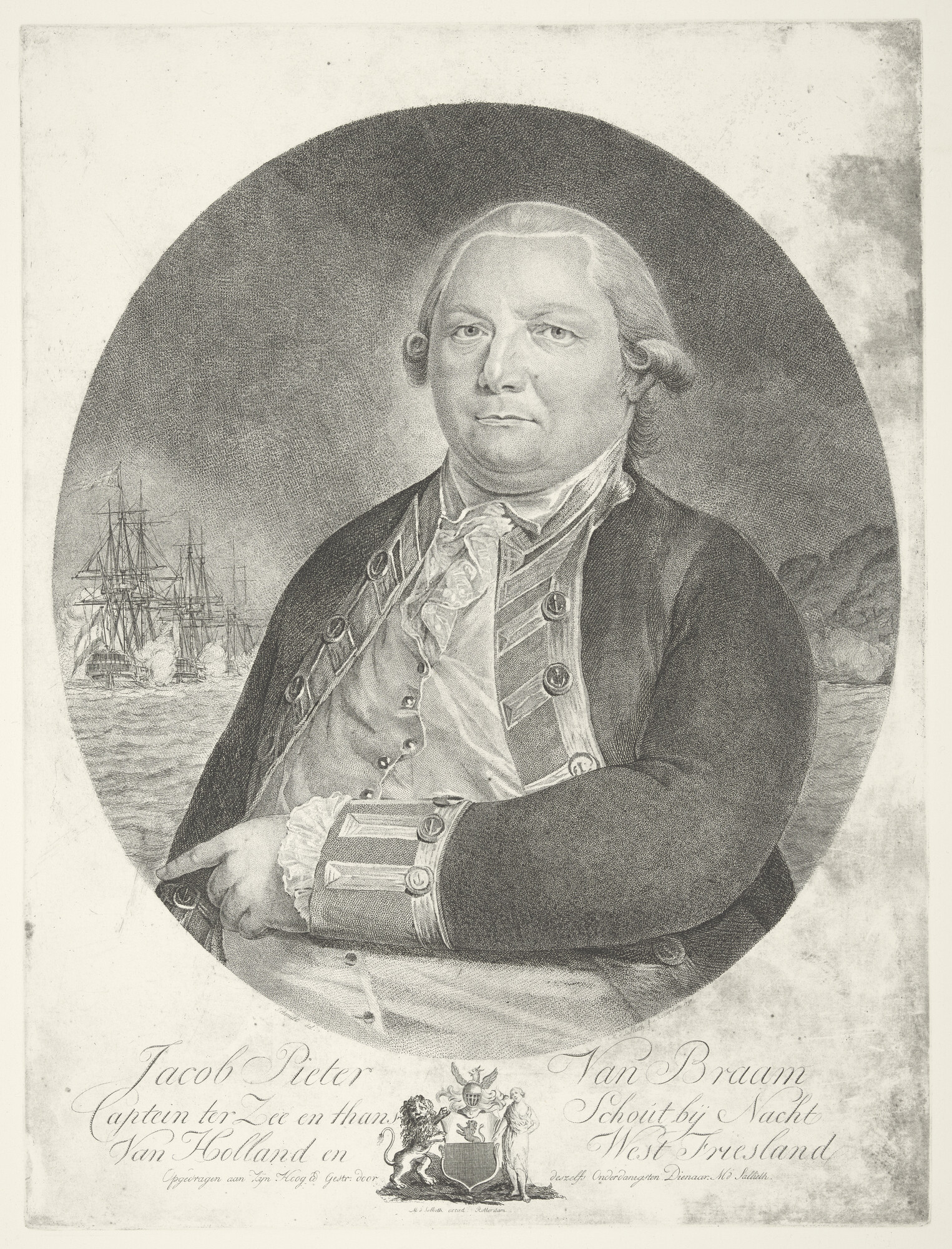 2010.1614; Portret van schout-bij-nacht Jacob Pieter van Braam; prent