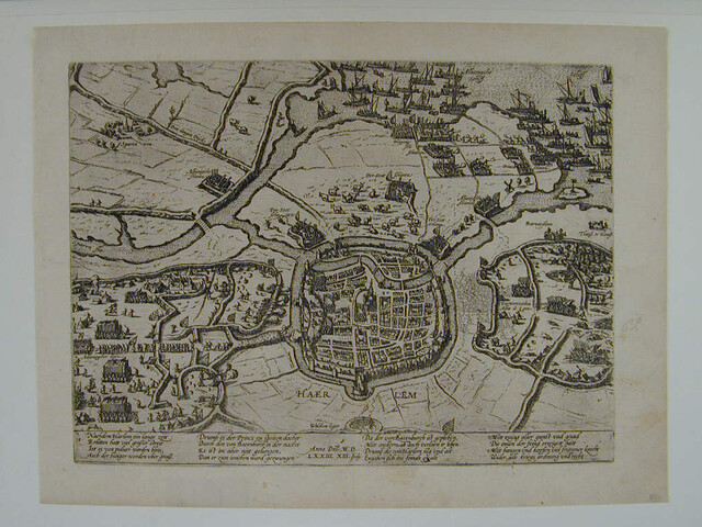 A.0145(027)125; Kaart van Haarlem en omgeving tijdens het Spaanse beleg, 13 juli 1573; prent