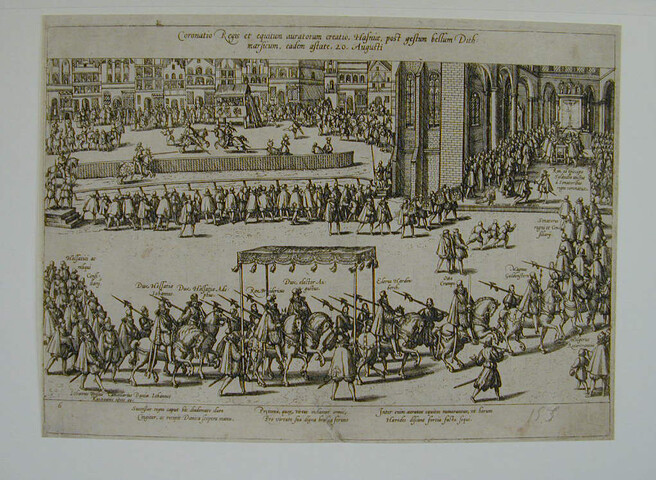 A.0145(027)374; Kroning van koning Frederik II te Kopenhagen, 20 augustus 1559; prent