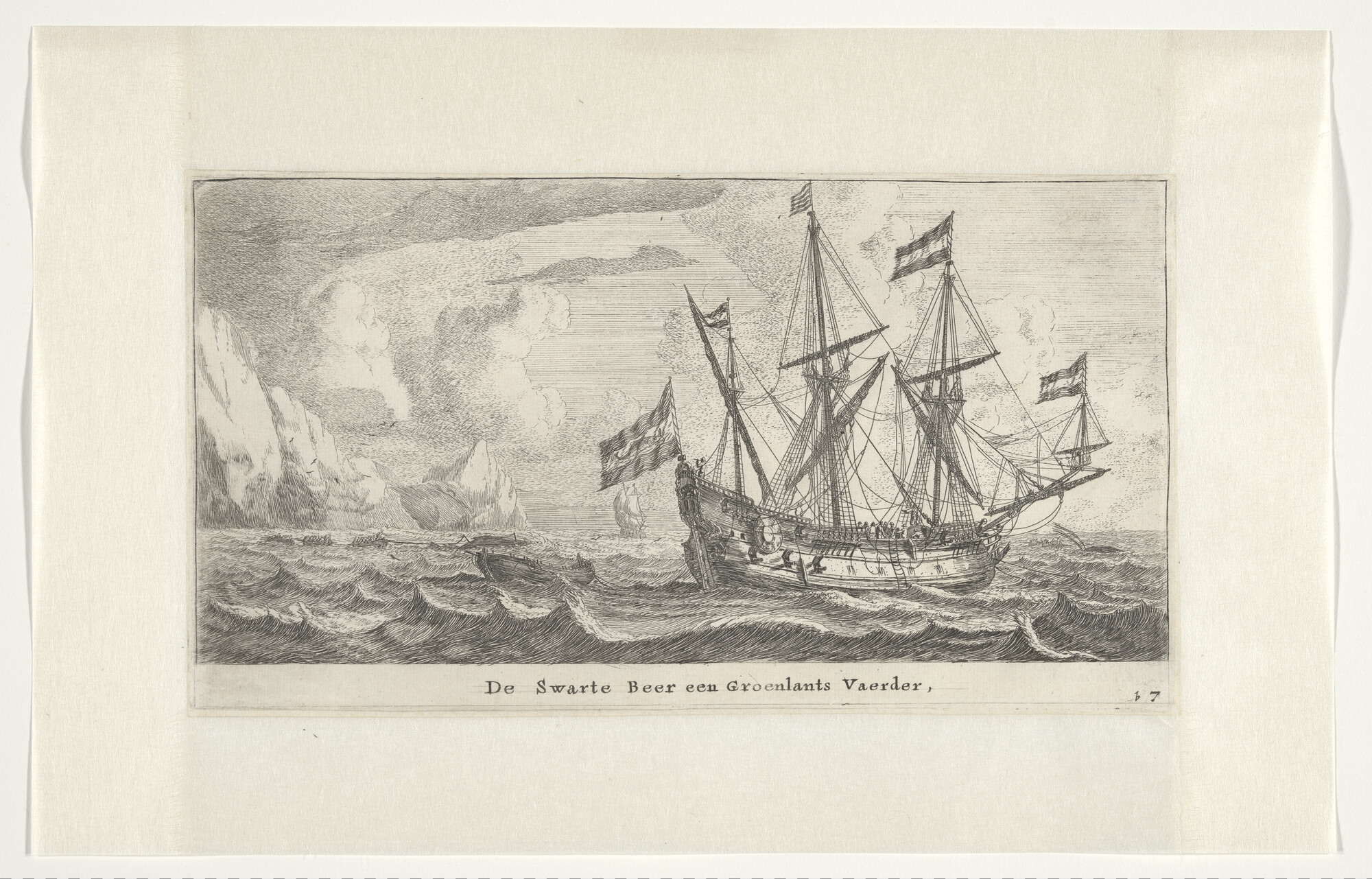 A.0149(0282); De Groenlandvaarder Zwarte Beer; prent