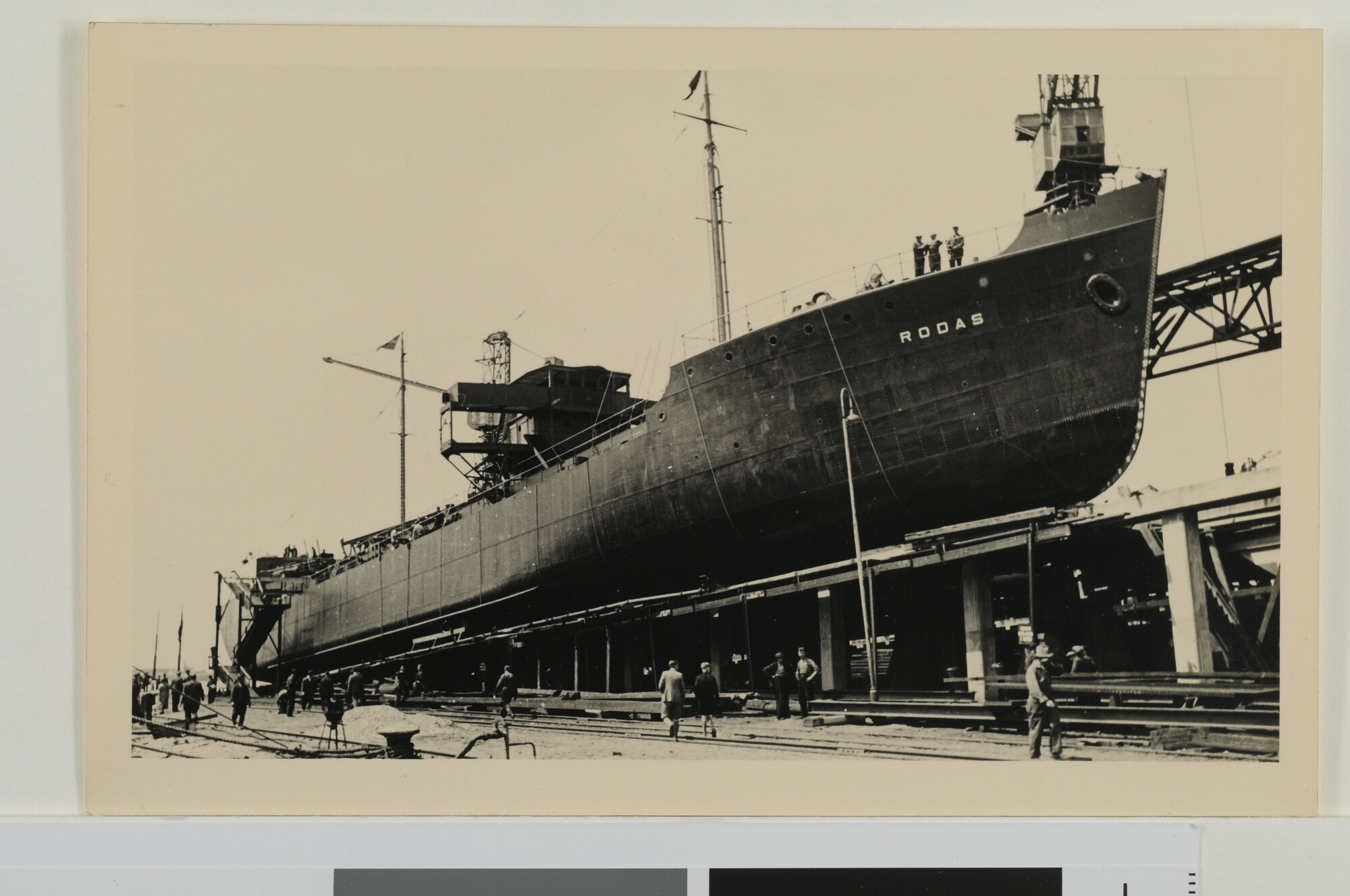 1999.0086; Fotoreportage van bouw en tewaterlating bij de NDM van tanker Rodas, 1937; fotokaart
