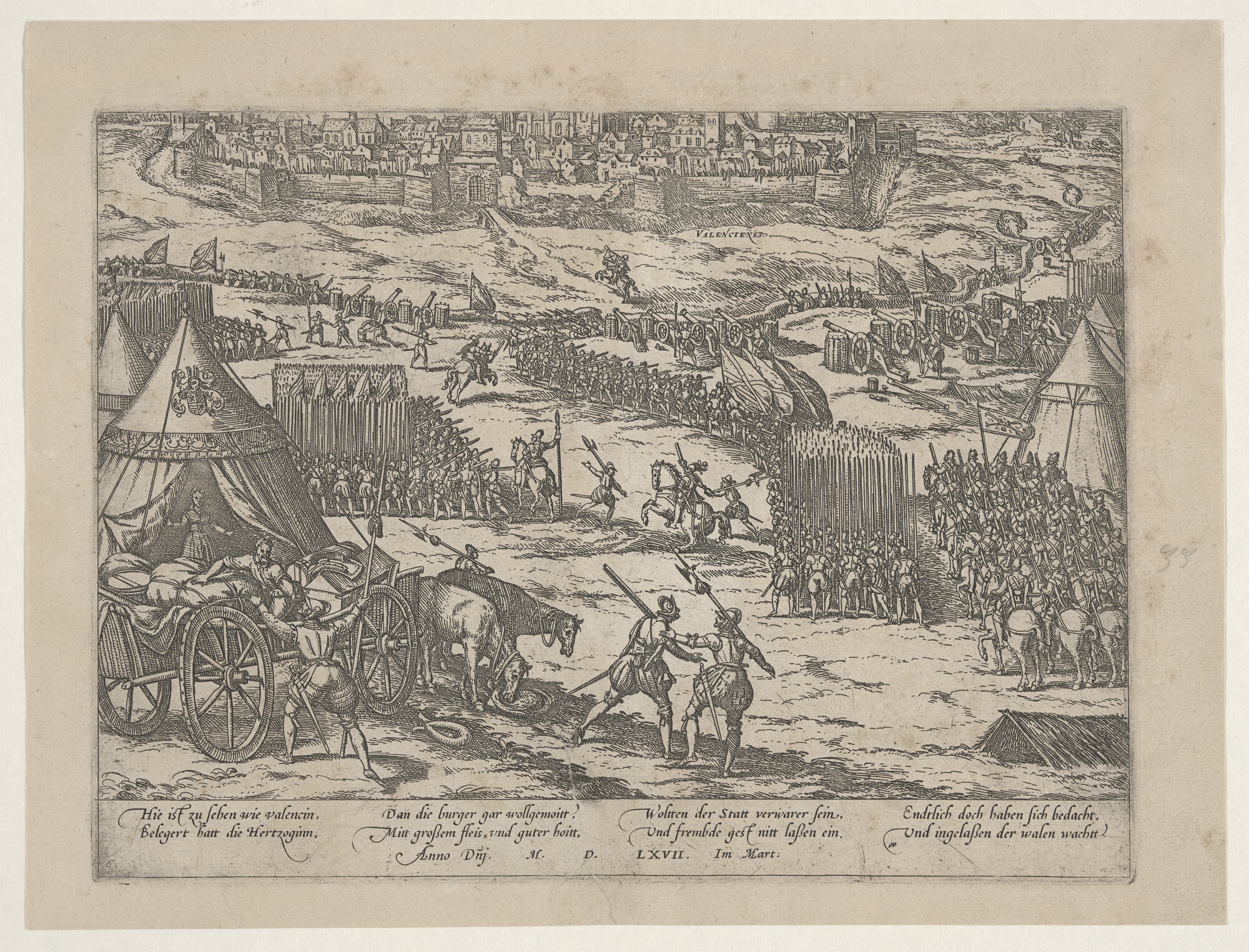 A.0145(027)099; De inname van Valenciennes, 24 maart 1567; prent
