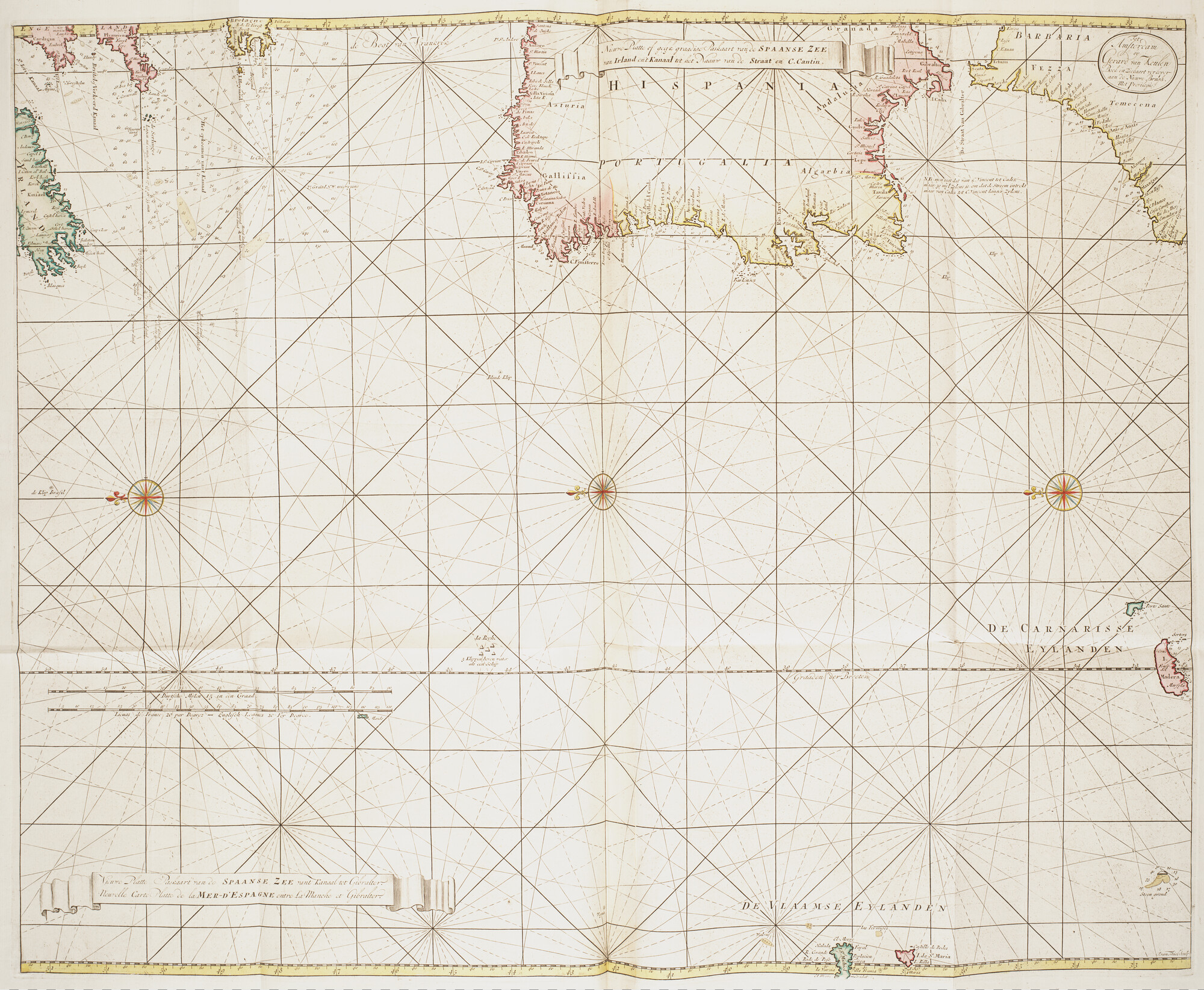 B.0032(109)2 [kaart 079]; Zeekaart van de Atlantische Oceaan ten westen van het Iberisch Schiereiland; zeekaart