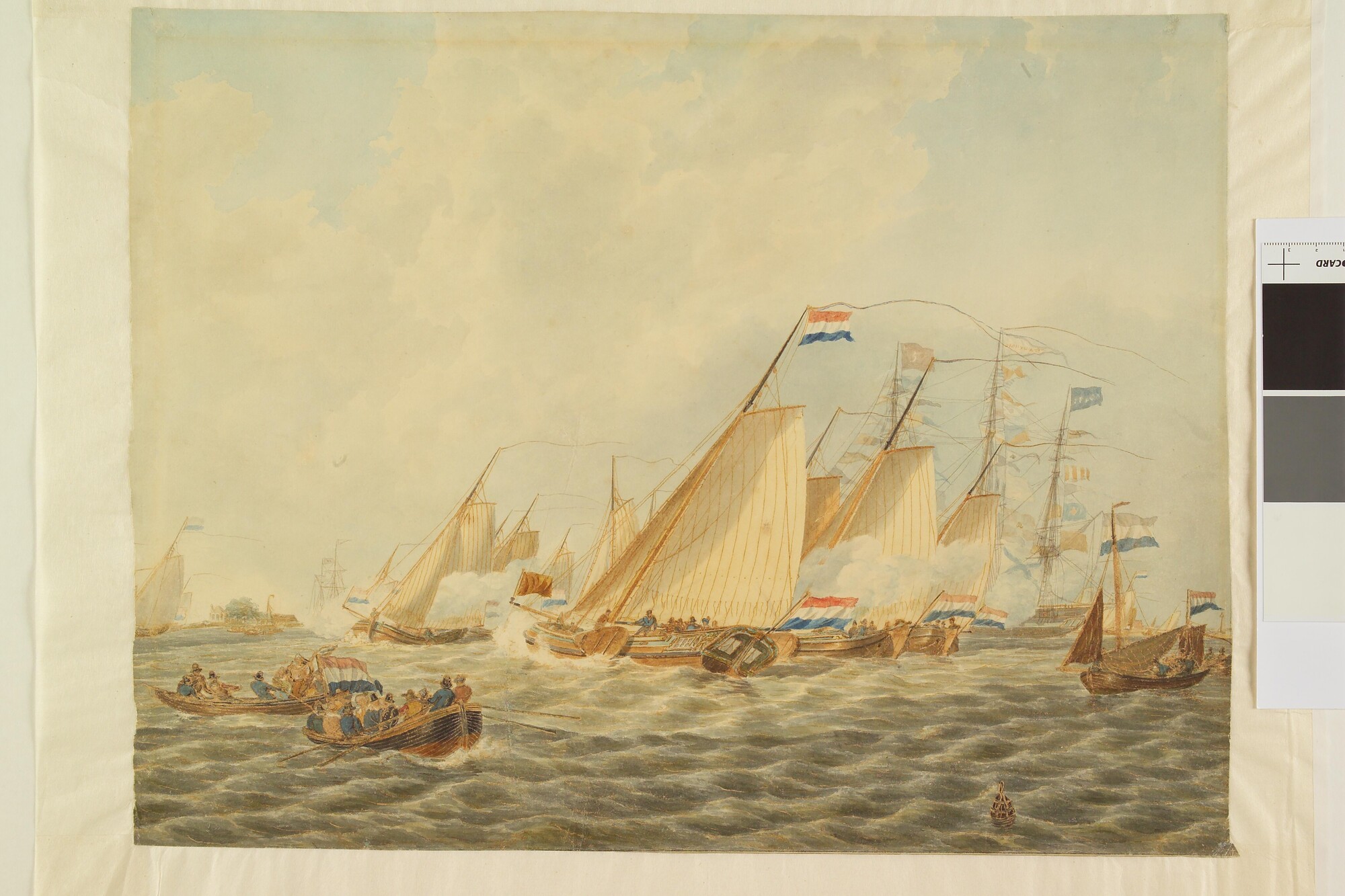 A.5657; Zeilen in admiraalschap op het IJ; tekening