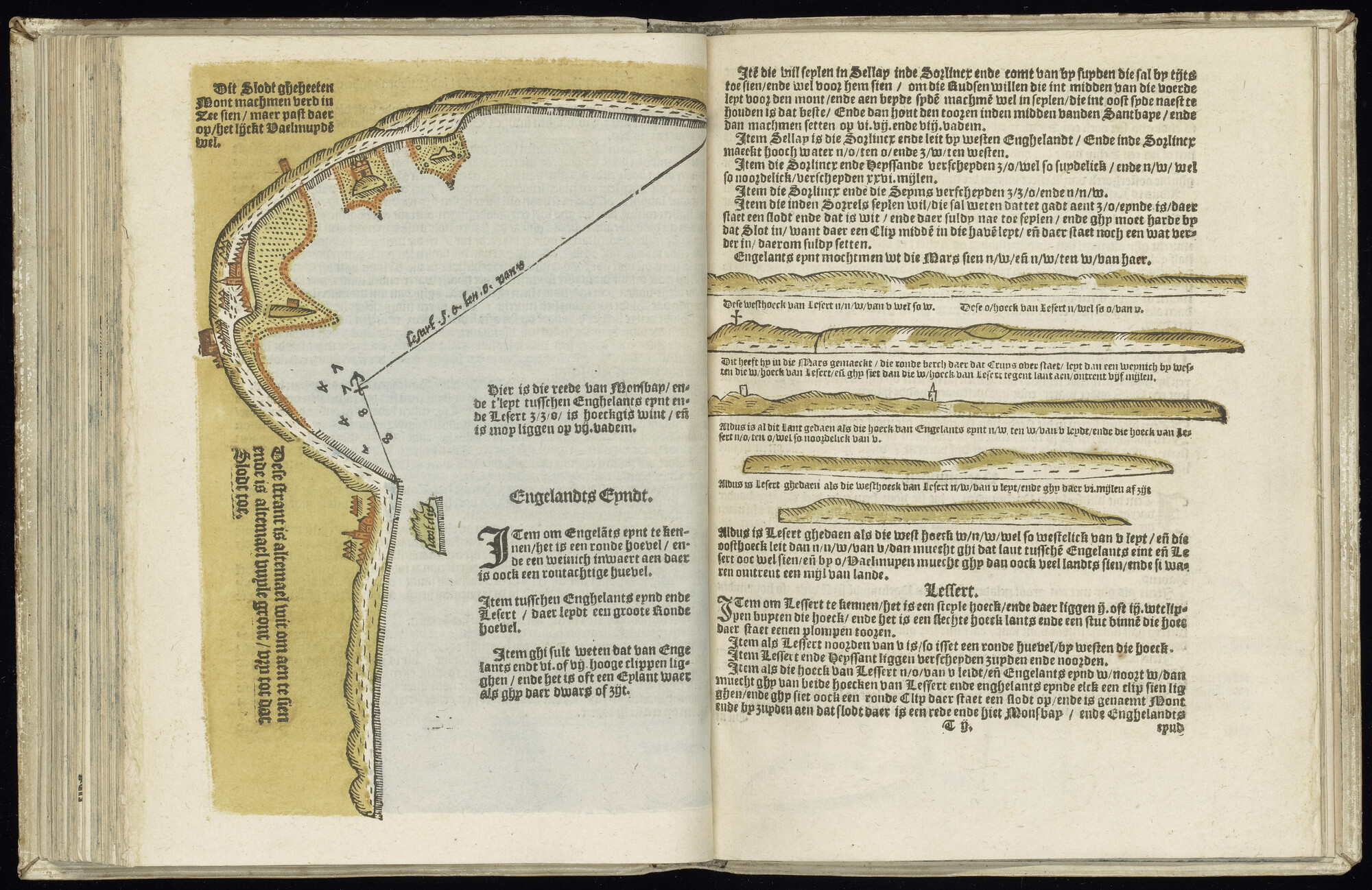 S.1227 [kaart 053]; Kaart, kustaanzichten en beschrijving van de kust van Zuidwest-Engeland; kaart