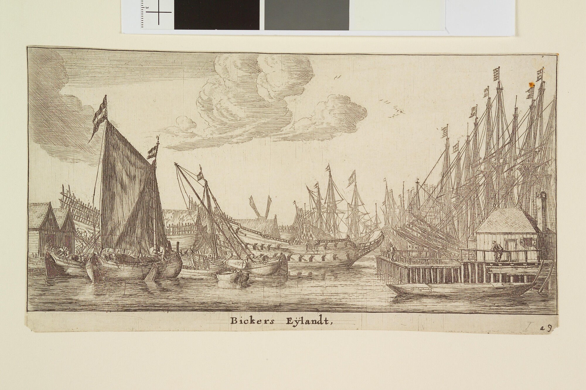 A.0149(0276); De haven van Amsterdam ter hoogte van het Bickerseiland; prent