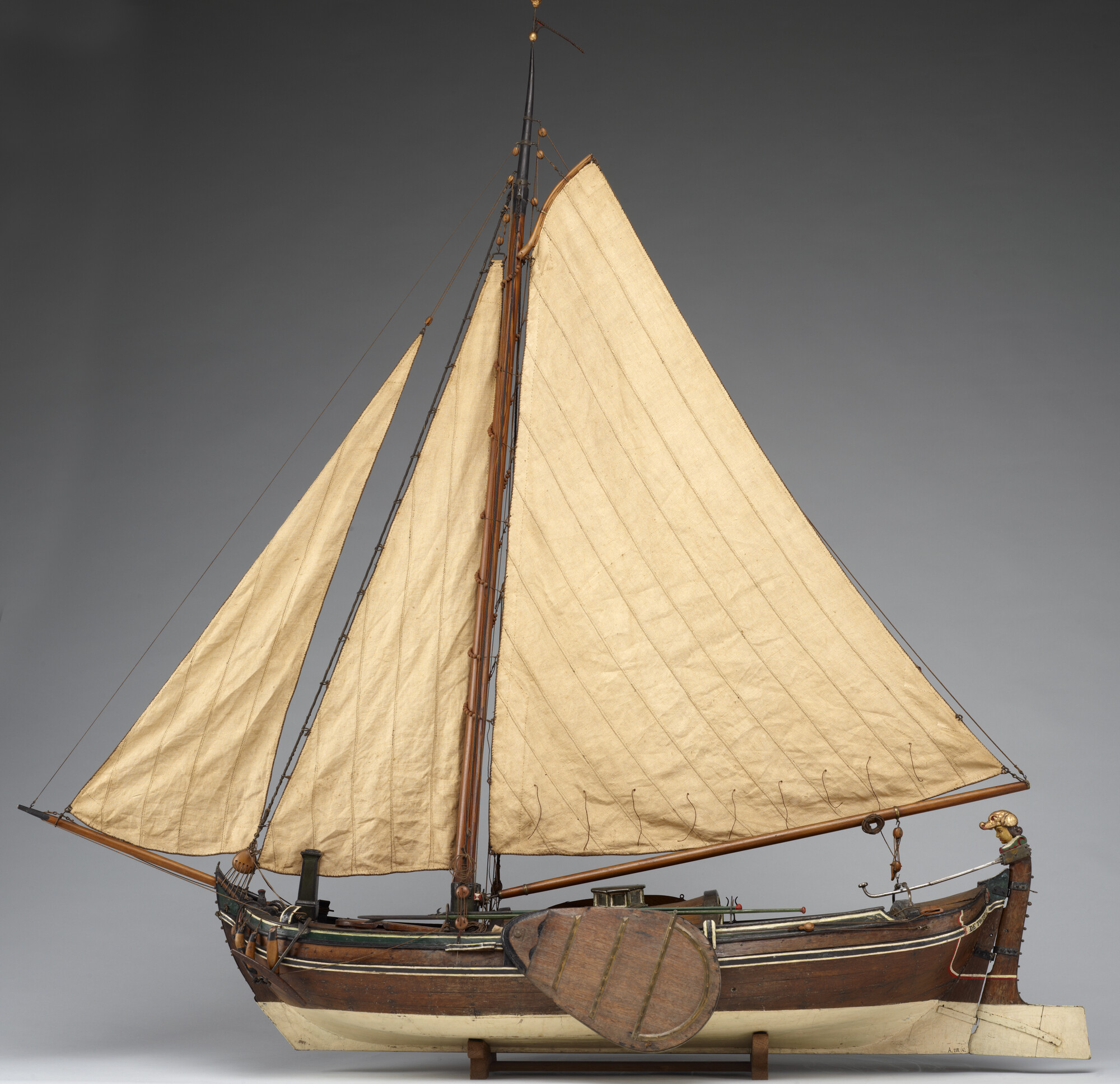 A.0118(04); Model van de Noord-Hollandse boeier De Twee Gebroeders; scheepsmodel