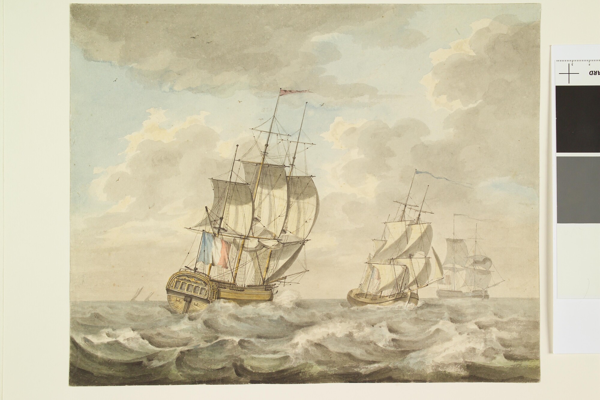 S.1603(47); Schepen in open water; tekening