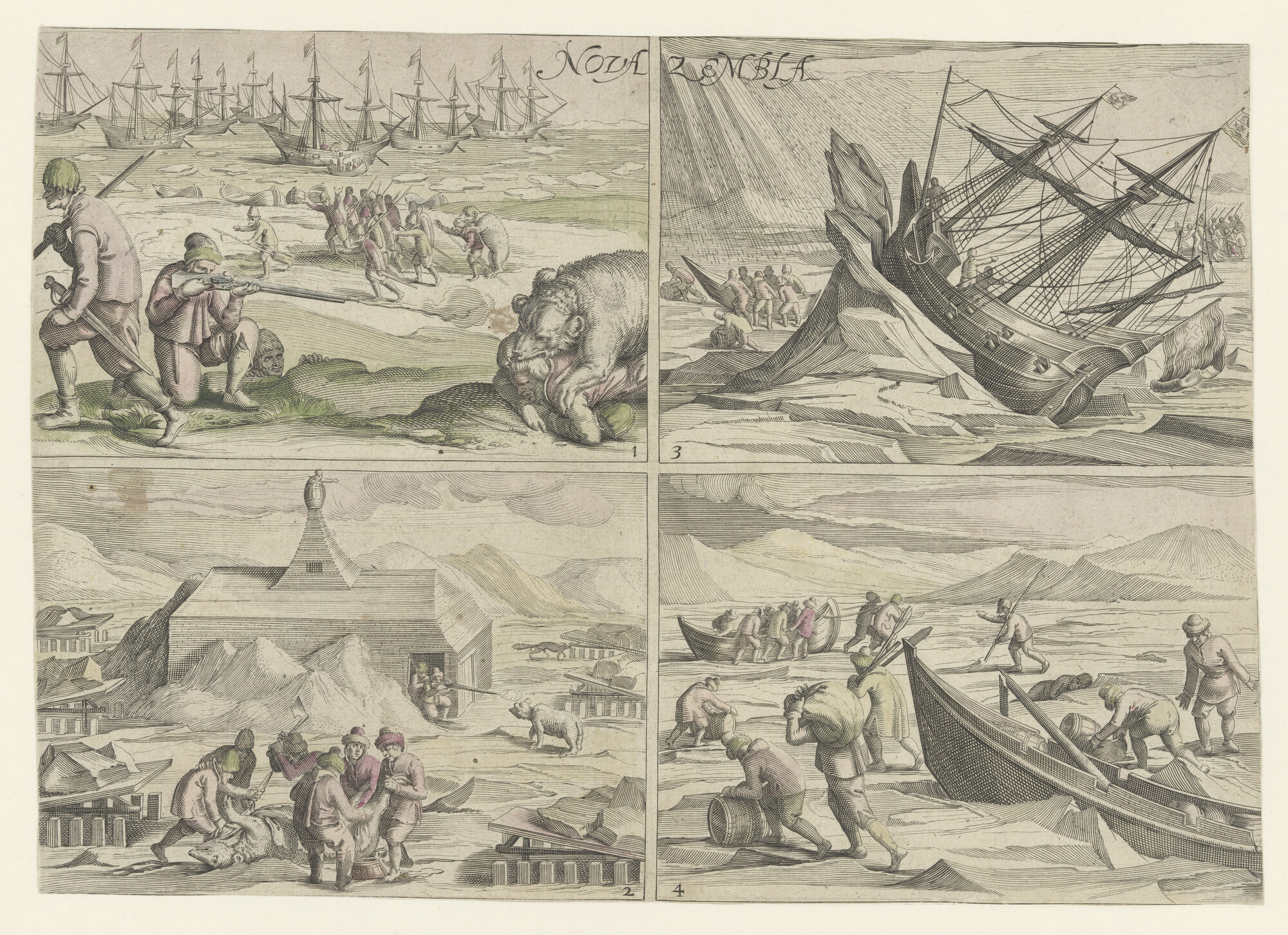 A.2897(04)b [nr 0002]; De overwintering op Nova Zembla; prent