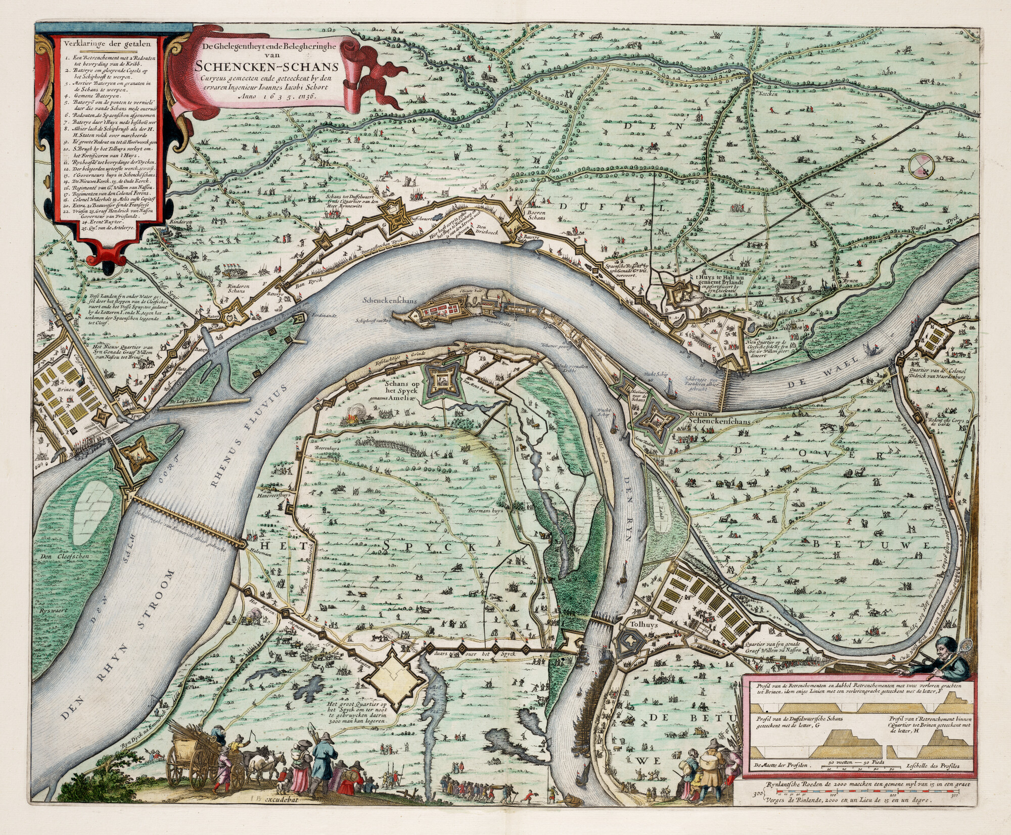 S.1034(15) [kaart 120]; Kaart van belegering van Schenkenschans in 1635 en 1636; landkaart