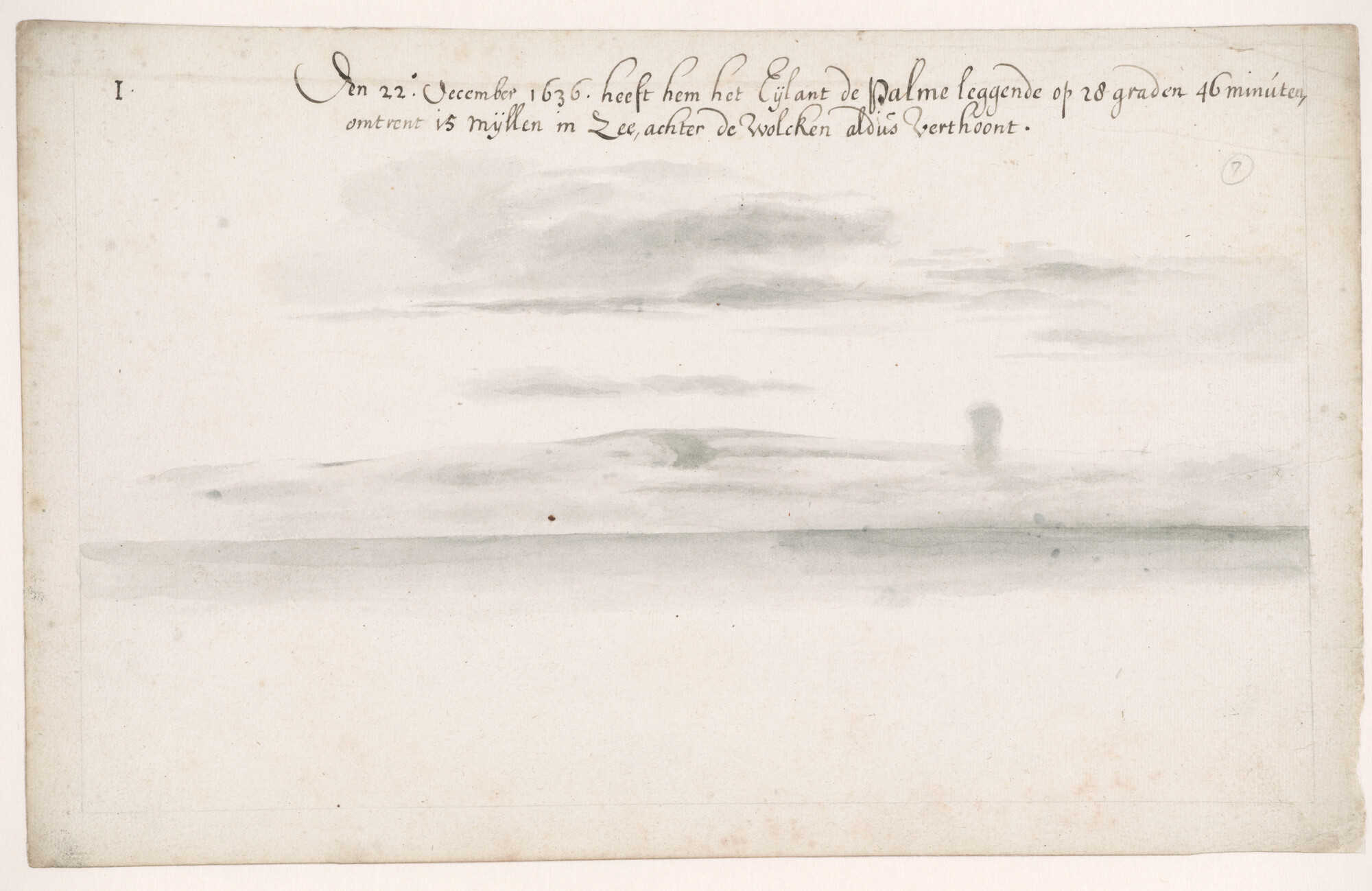 A.3457(07); Landverkenning van La Palma, één der Canarische Eilanden; tekening