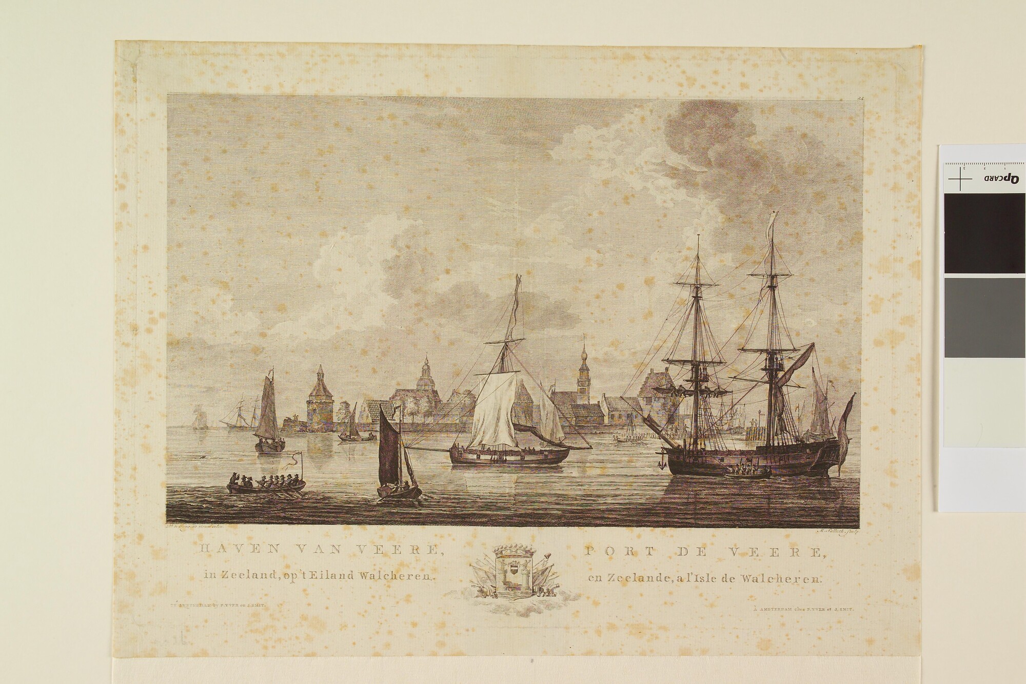 A.0149(0735); Haven van Veere, in Zeeland, op 't Eiland Walcheren; prent