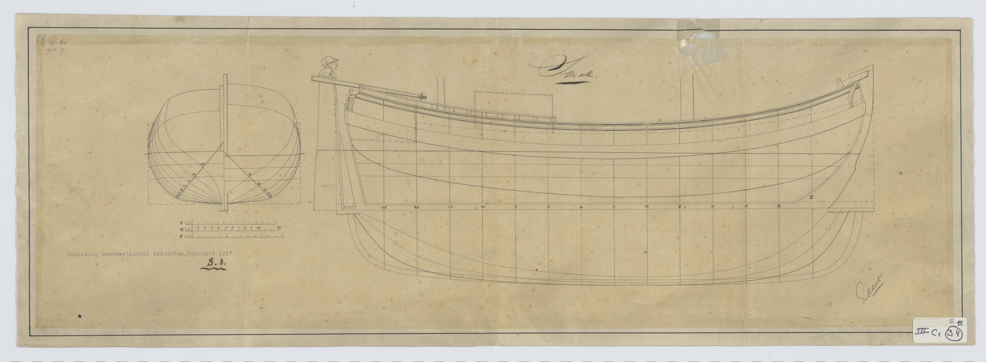 S.0003(05)018; Lijnenplannen van de 'smak'; technische tekening