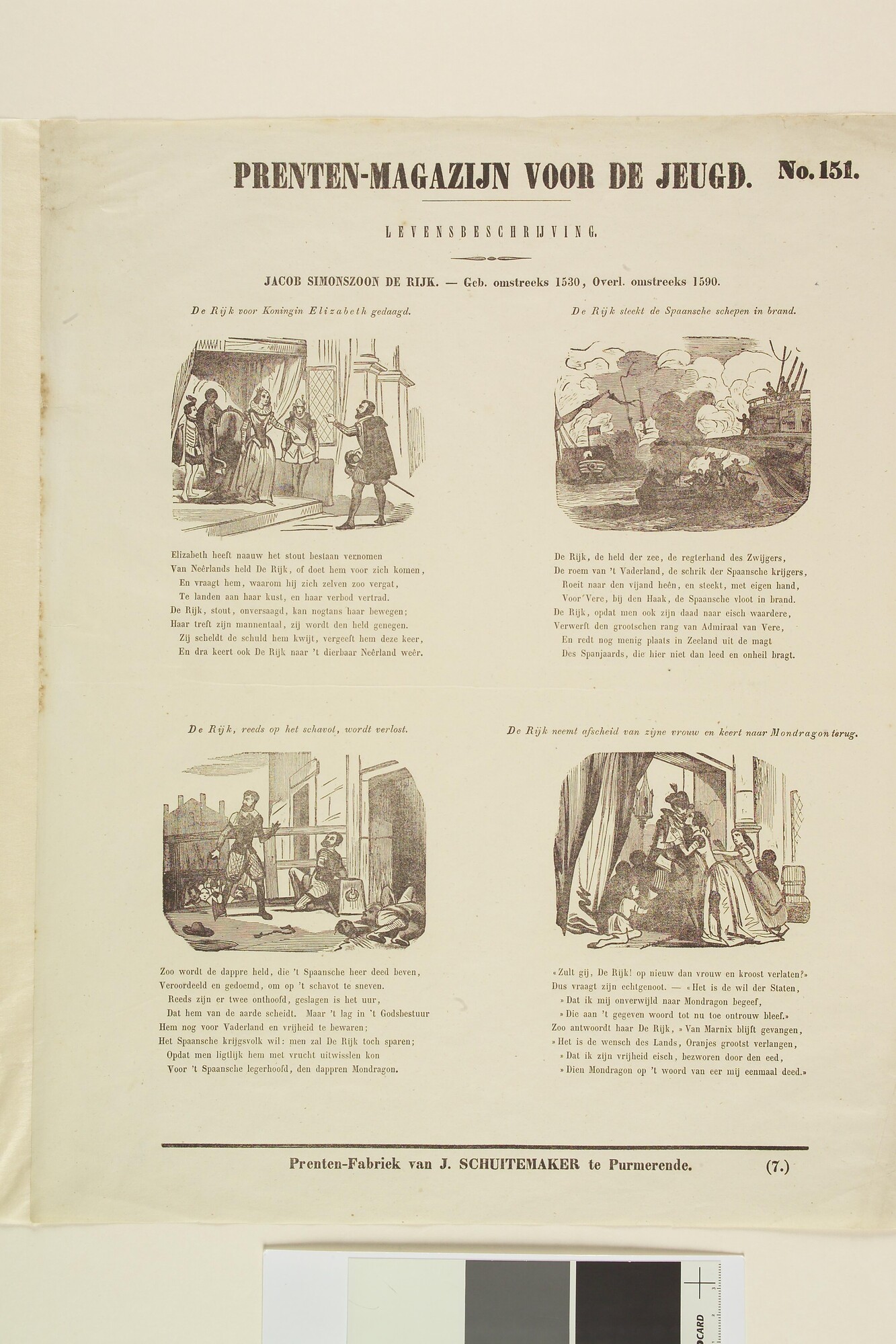 A.6041; Levensverhaal van J.S. de Rijck, kinderprent; prent