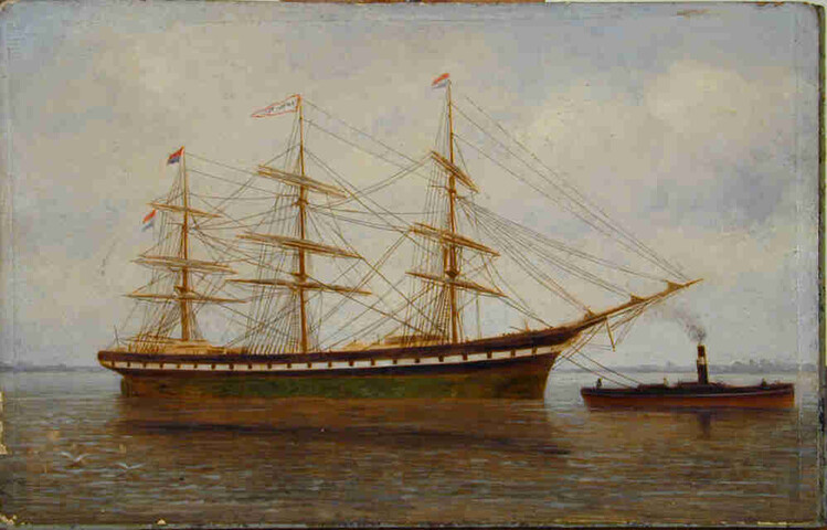 A.0246(14)b; Het clipperfregatschip Amphitrite van rederij A. Hendrichs & Co; schilderij