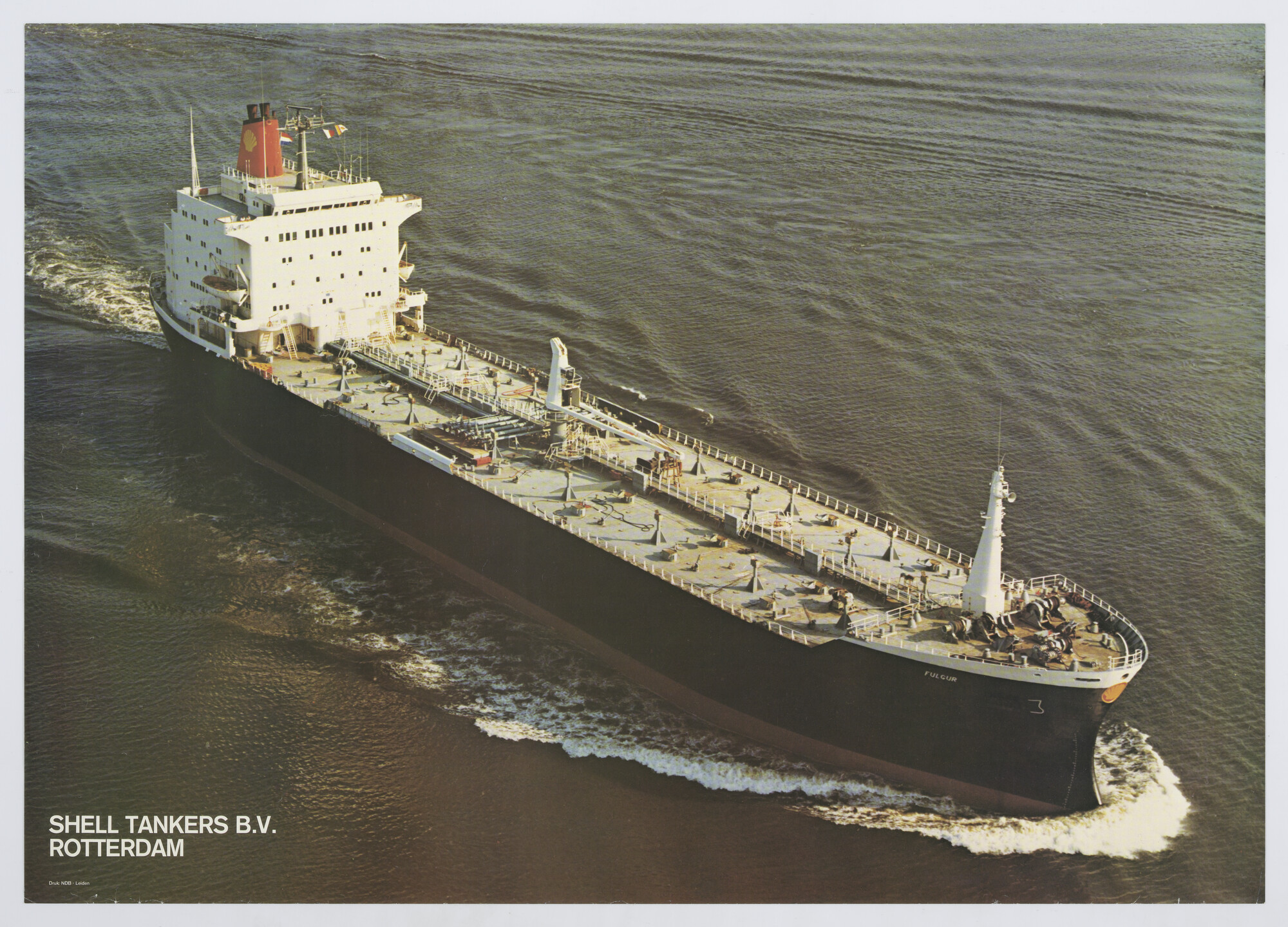 1994.5182; Een luchtfoto van de tanker ts. 'Fulgur' van Shell Tankers BV., Rotterdam; affiche
