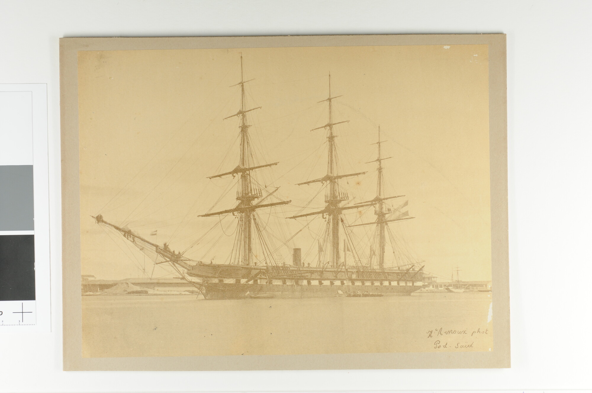 S.2260(02)b; Het fregat Zr.Ms. 'Zeeland' voor anker liggende in Port Said, 1873; foto