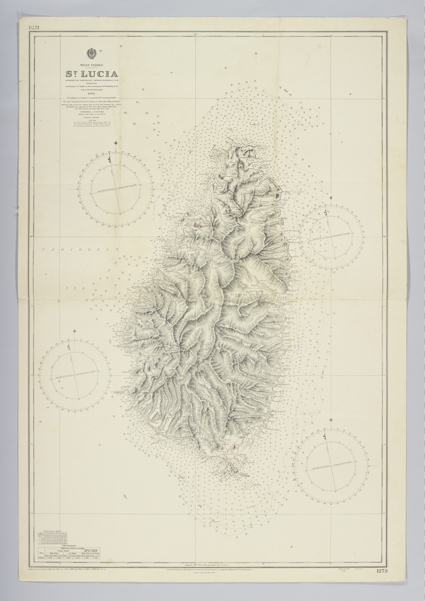 2019.1057-54; West indies, St. Lucia; zeekaart
