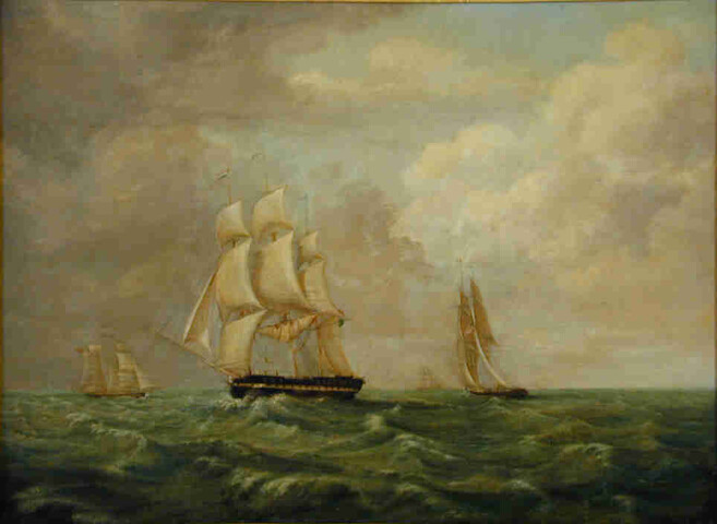A.0641(01); Het fregat Zr.Ms. Melampus; schilderij