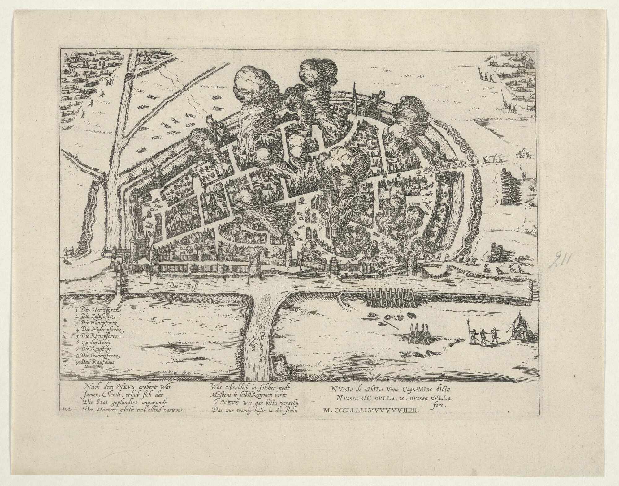 A.0145(027)273; Neuss geplunderd, 26 juli 1586; prent