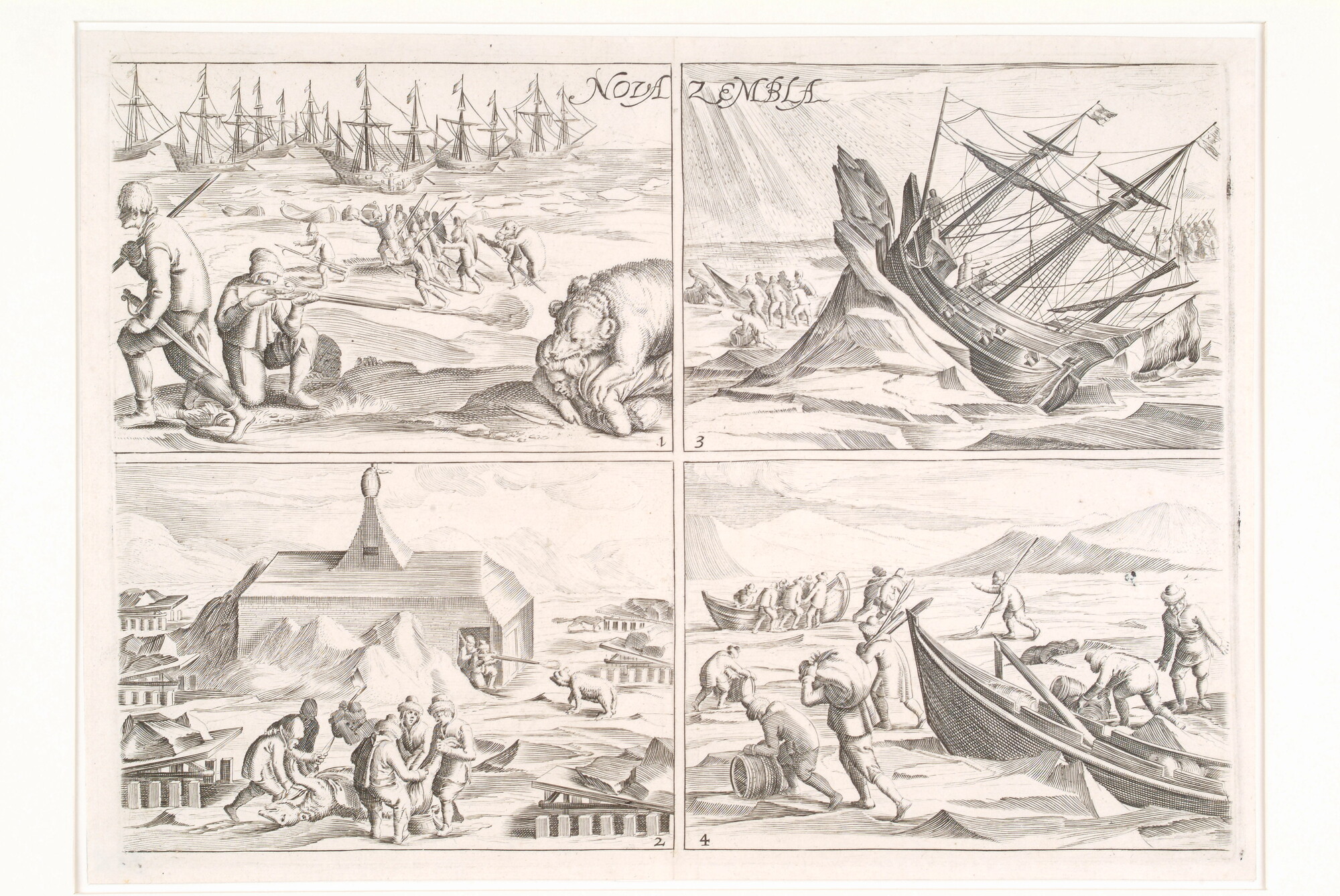 A.2897(04)a; De overwintering op Nova Zembla; prent