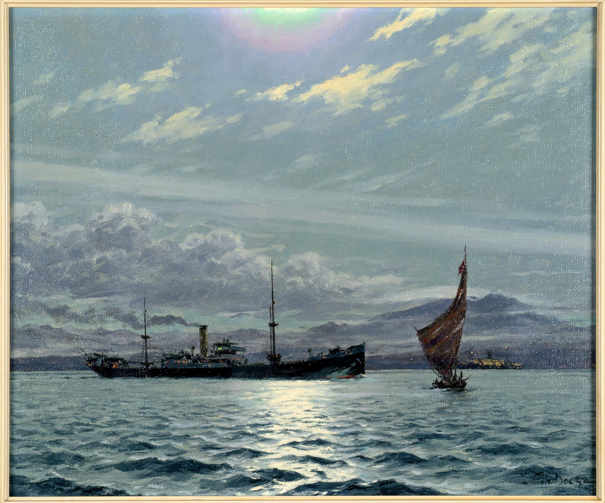 A.4975(05); Het ss. Sawahloento van de Koninklijke Paketvaart-Maatschappij; schilderij