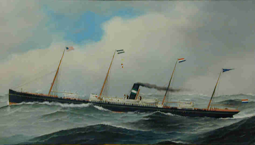 A.1743(03); Het ss. Werkendam van de Nederlandsch-Amerikaansche Stoomvaart-Maatschappij; schilderij