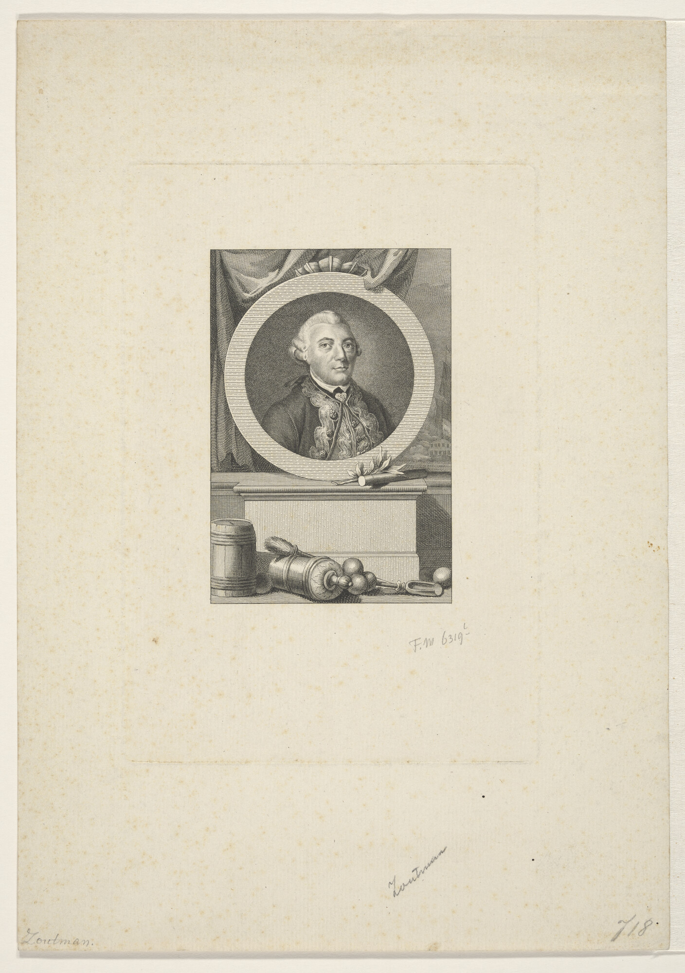 A.0145(179) [nr 0070]; Portret van Johan Arnold Zoutman; prent