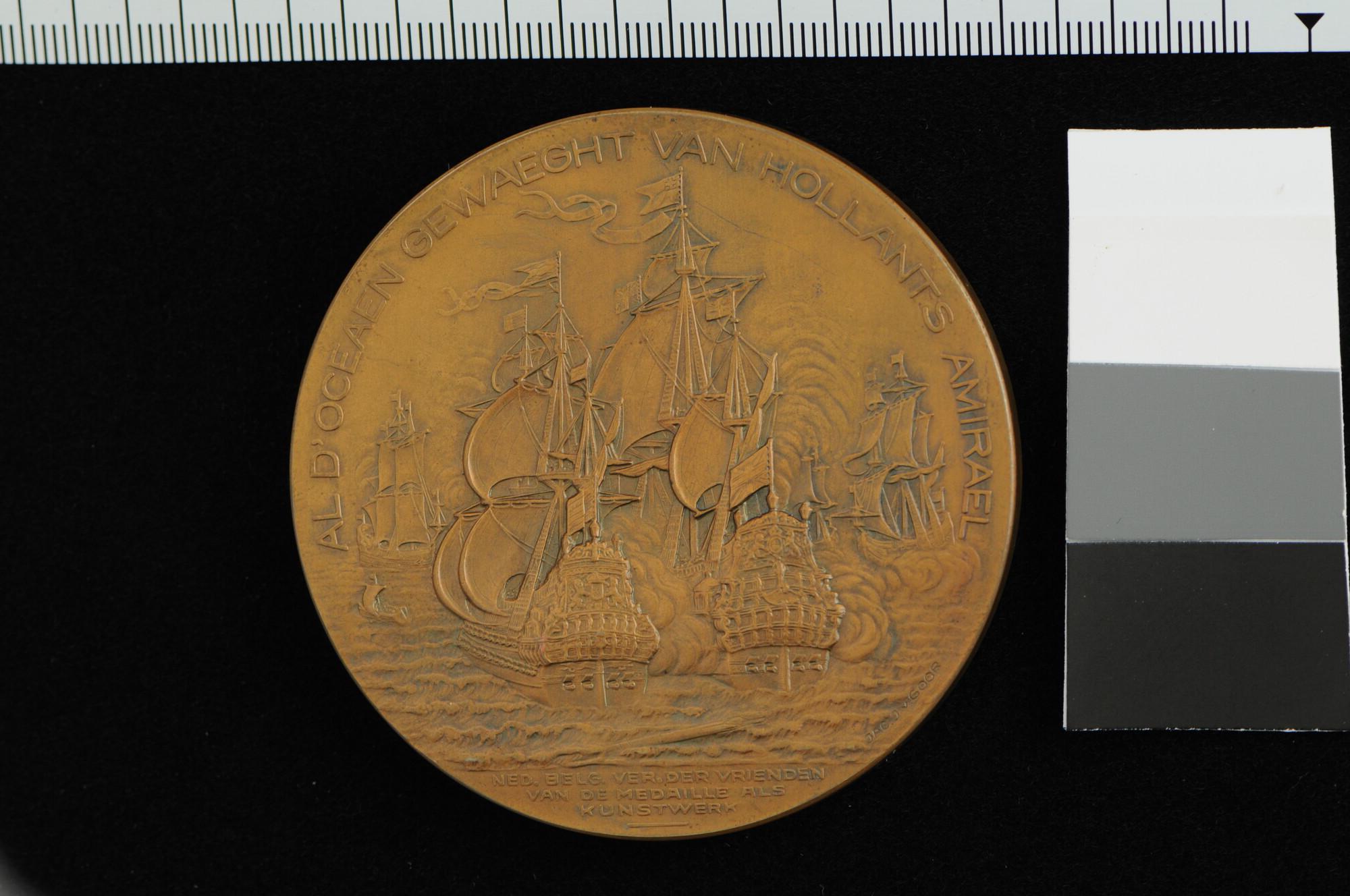A.0041(23); Penning op de driehonderdste geboortedag van Michiel de Ruyter, 1907; penning