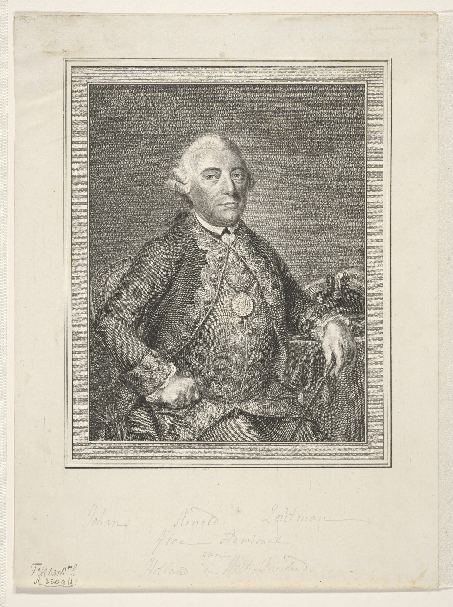 A.2209(01)2; Portret van Johan Arnold Zoutman; prent