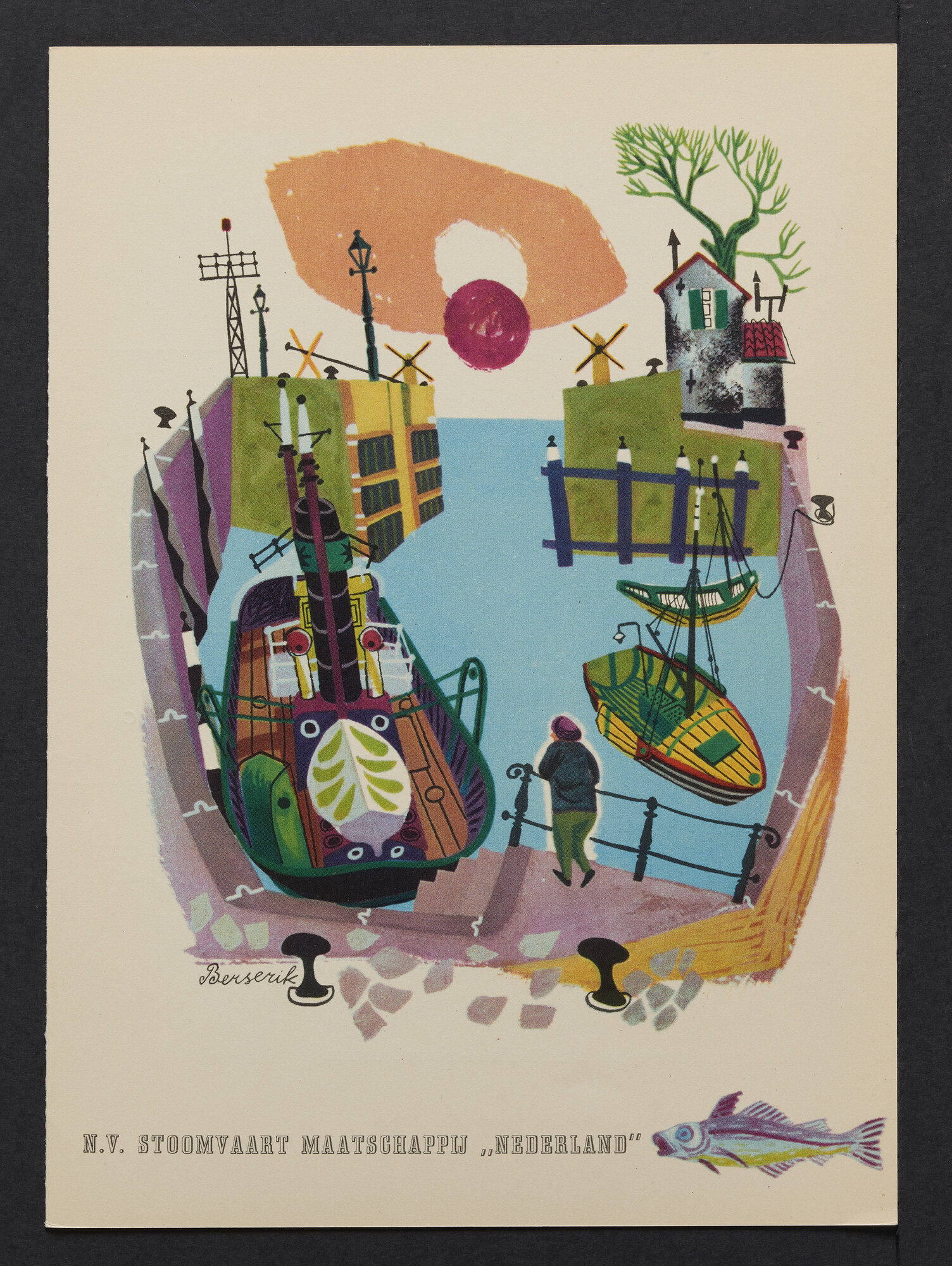 2019.0638; Menukaart voor het diner eerste klas a/b ms. Oranje 8 april 1957; menukaart
