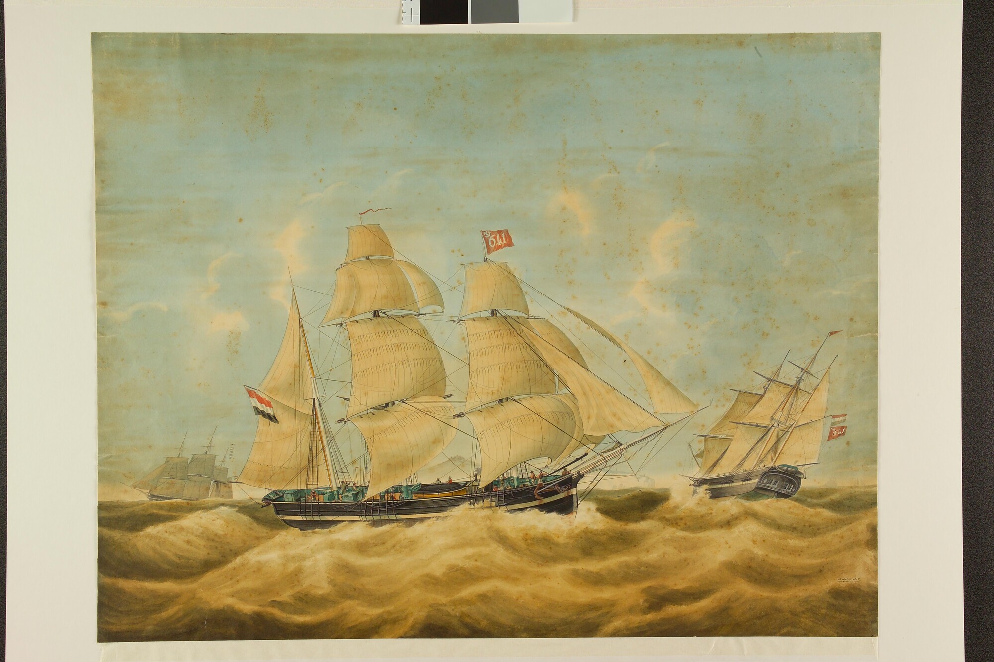 S.1119(22); Het barkschip Harmonie; tekening